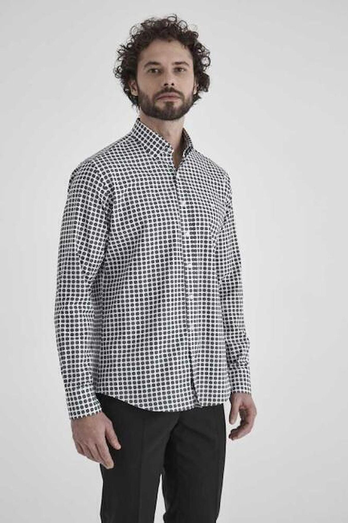 Bisse Erkek Regular Fit Uzun Kollu Spor Gömlek SIYAH GM22Y221029_K99