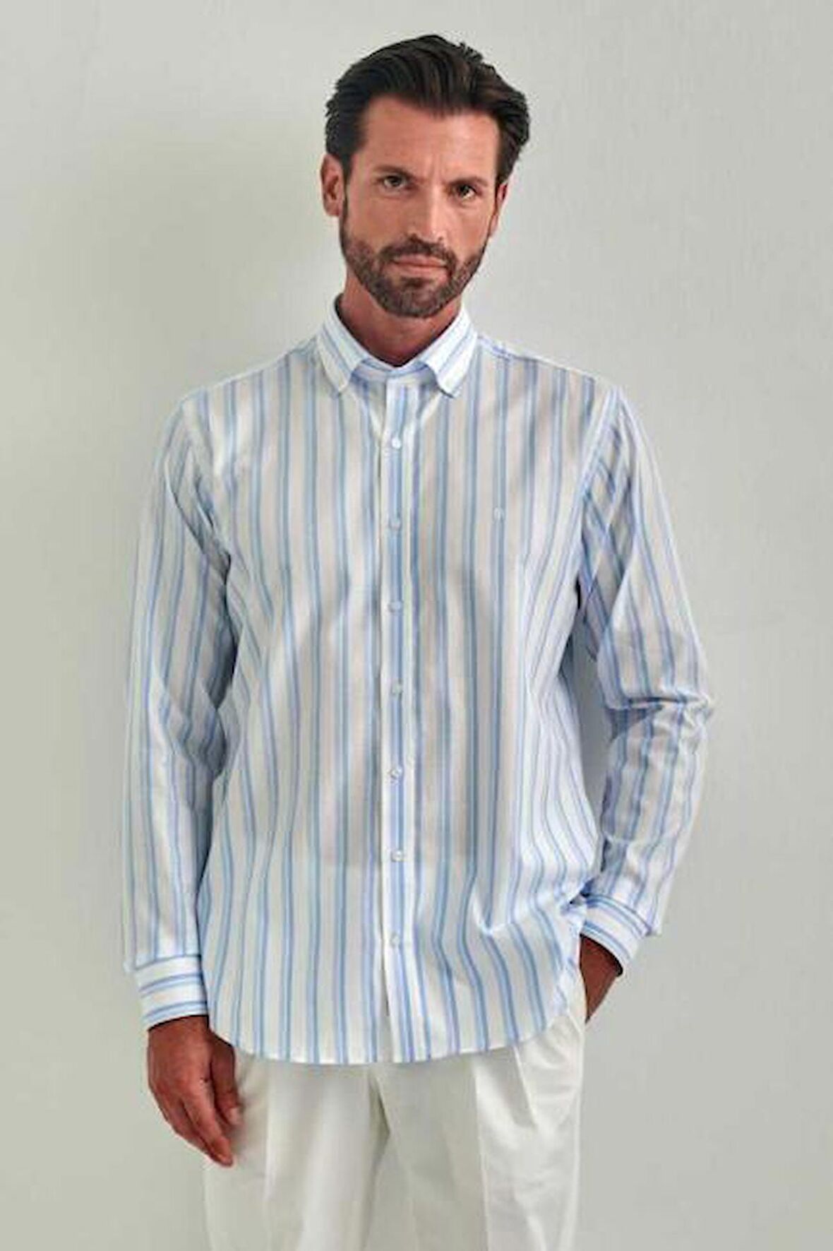 Bisse Erkek Regular Fit Uzun Kollu Klasik Gömlek MAVİ GM22Y221021_C35
