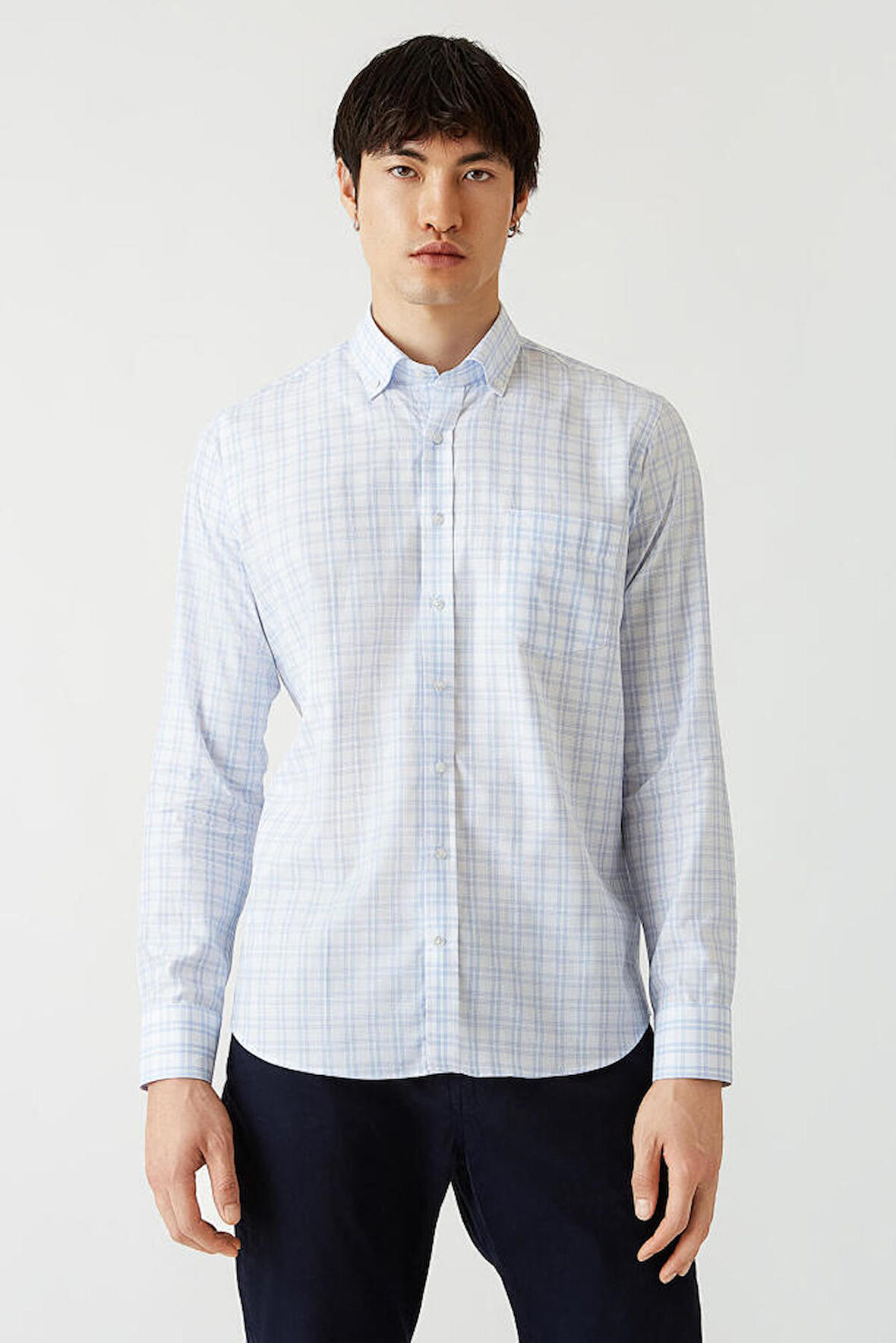 Bisse Erkek Uzun Kol Paşa Yaka Spor Gömlek MAVİ GM22Y221023_E35