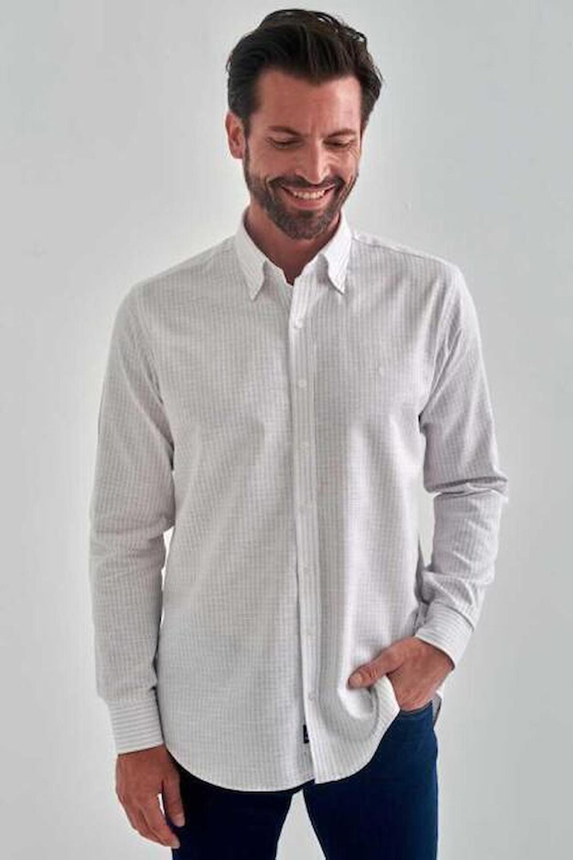 Bisse Erkek Regular Fit Uzun Kollu Spor Gömlek GRİ GM22Y221028_C55