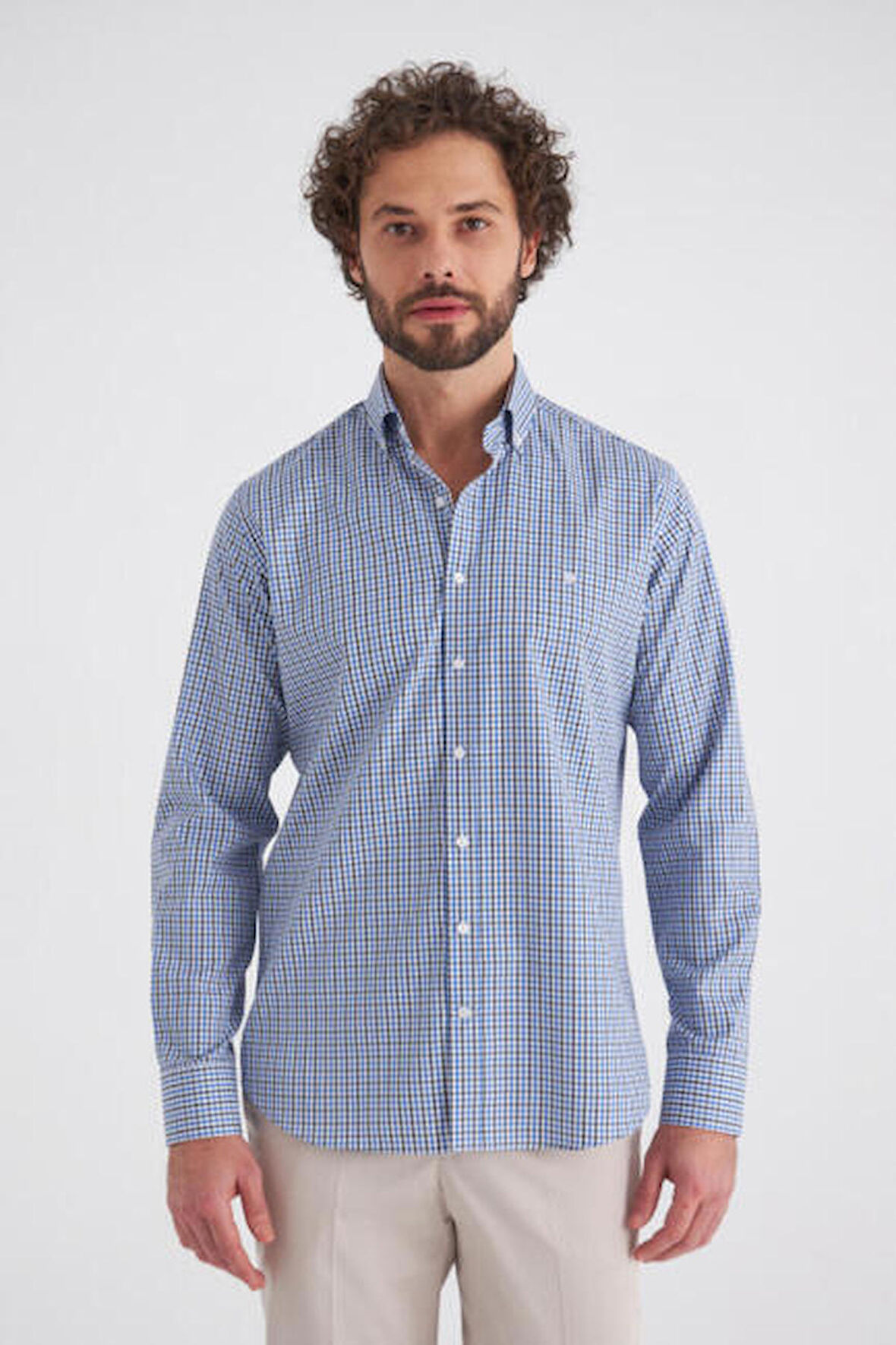 Bisse Erkek Regular Fit Uzun Kollu Spor Gömlek MAVİ