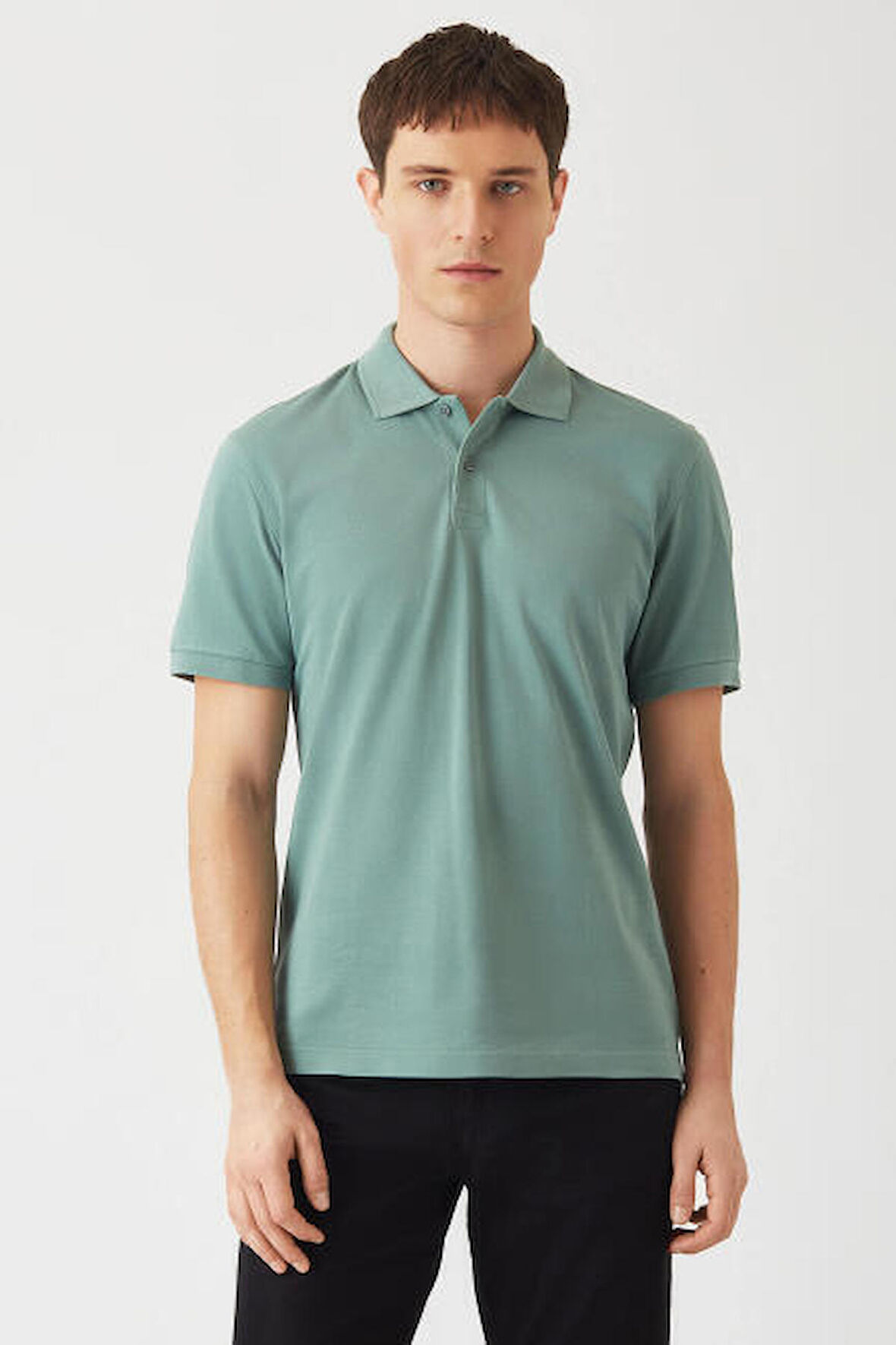 Bisse Erkek Balenli Yaka  Basic Regular Fit T-Shirt MİNT TS22Y22013_D50