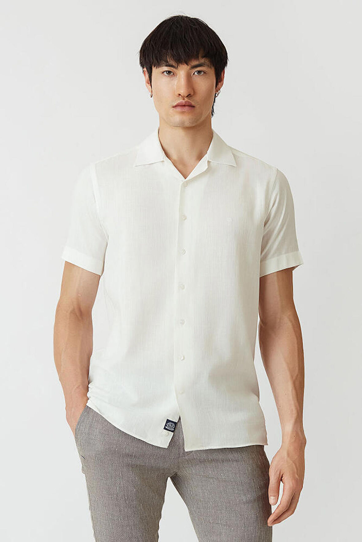 Bisse Erkek Regular Fit Kısa Kollu Gömlek EKRU