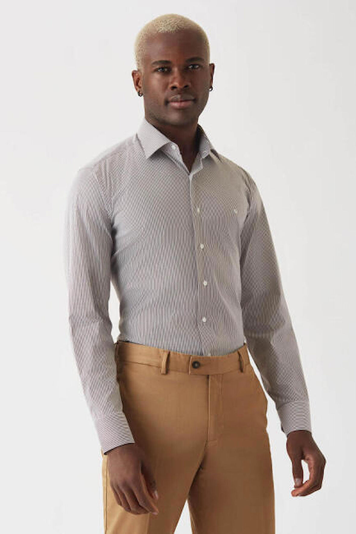 Bisse Erkek Regular Fit Uzun Kollu Klasik Gömlek KAHVE GM22K222016_C11