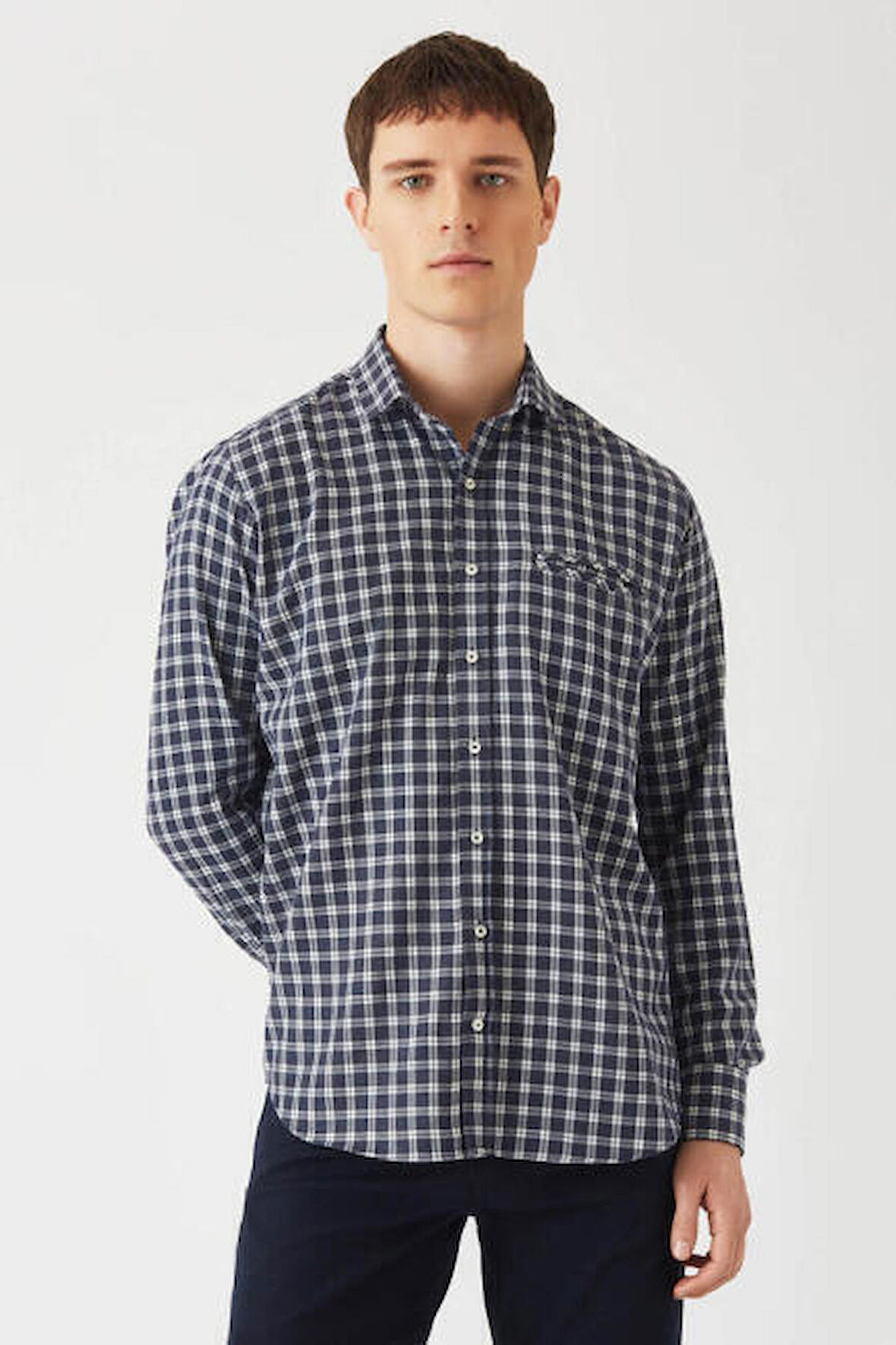 Bisse Erkek Regular Fit Uzun Kollu Spor Gömlek ANTRASIT GM22K222110_D58