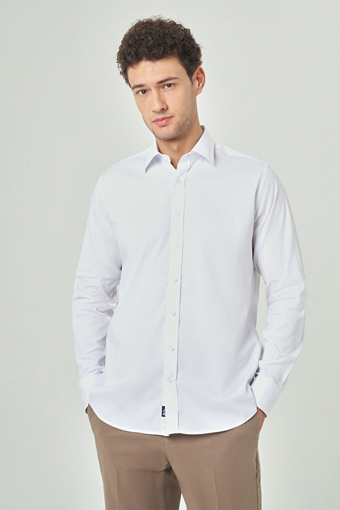 Bisse Regular Fit Beyaz Spor Erkek Gömlek GM23Y231053_D01