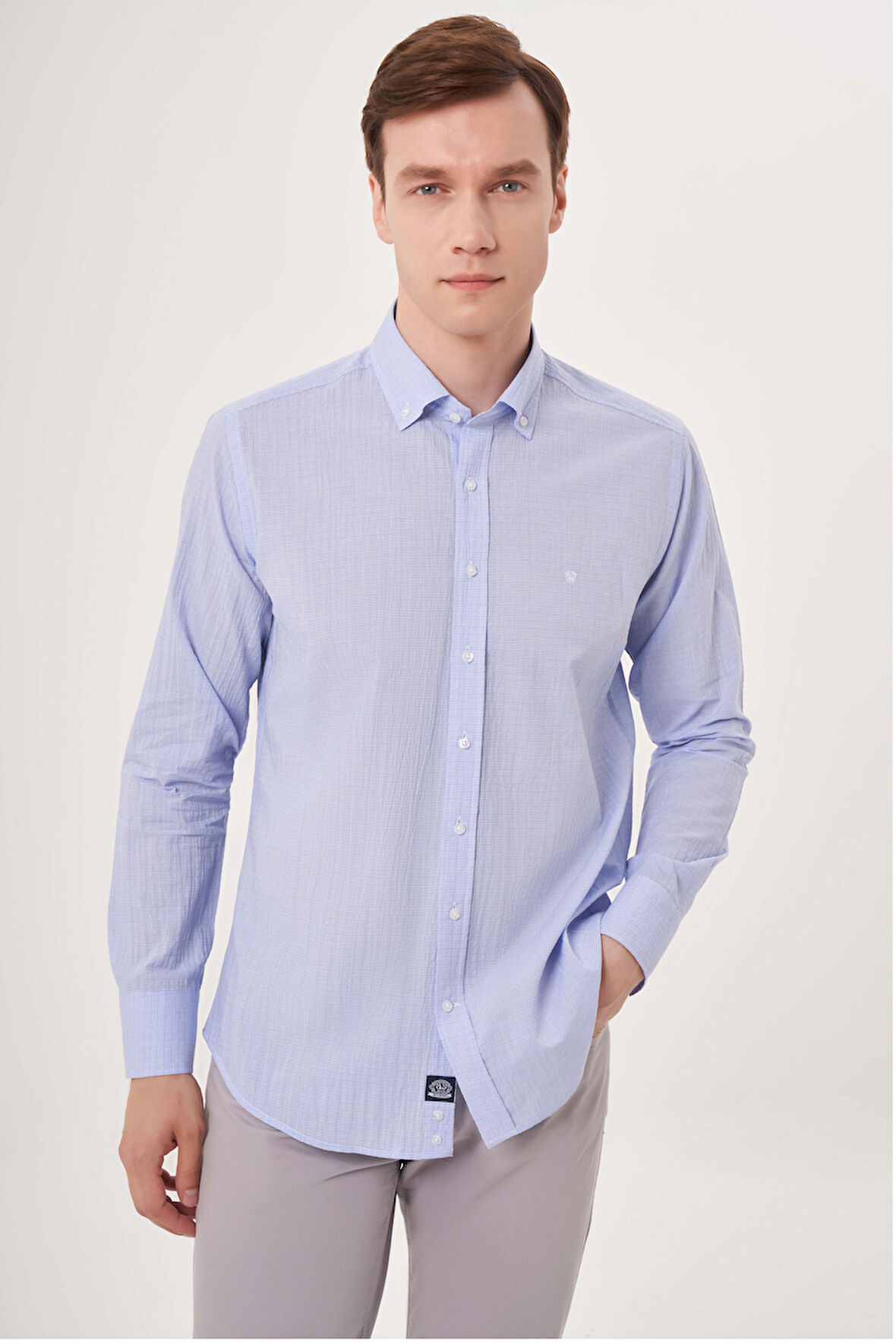 Bisse Regular Fit  Açık Mavi Spor Erkek Gömlek GM23Y231113_D33