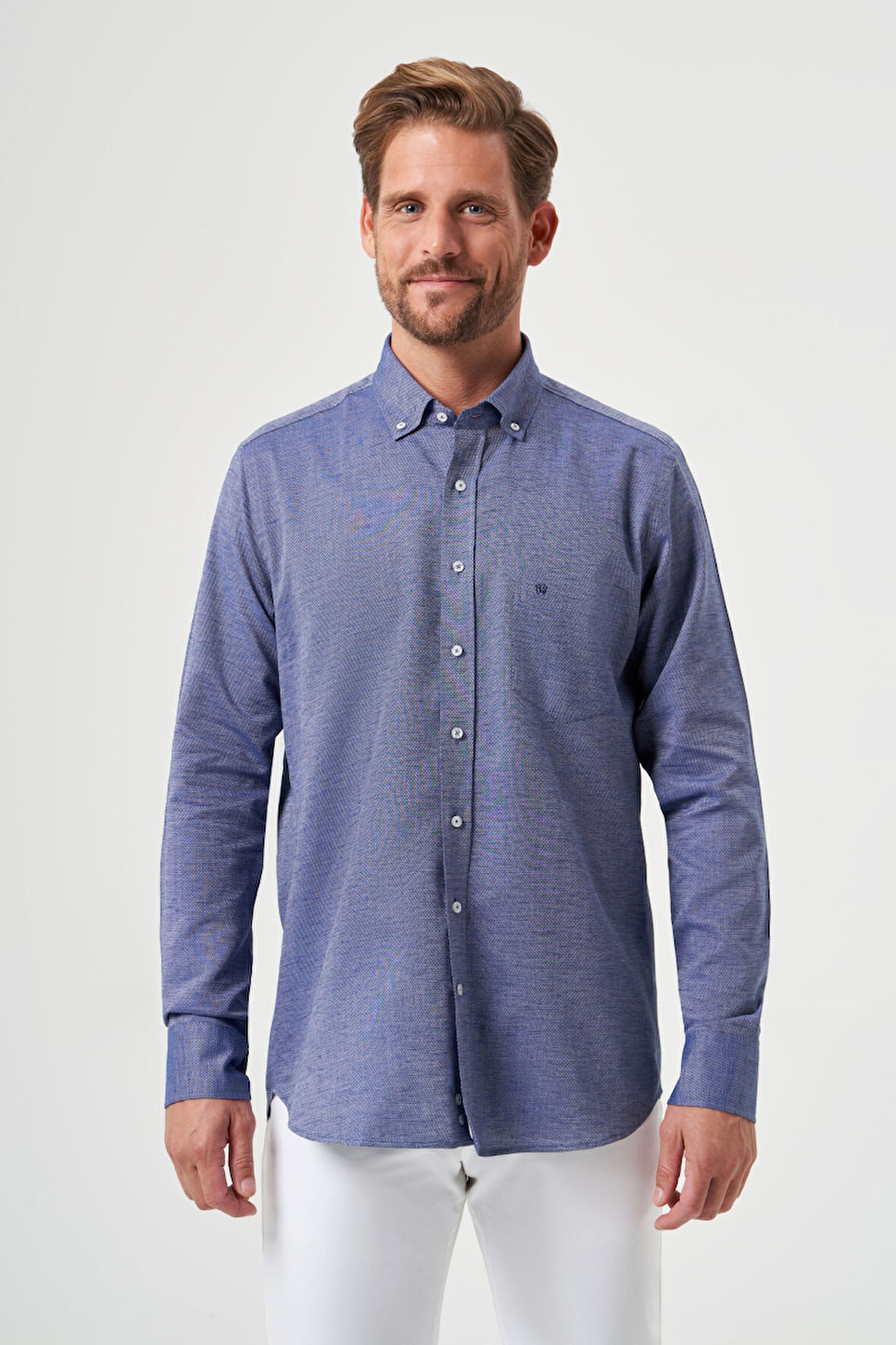 Bisse Regular Fit Spor Mavi Erkek Gömlek GM23Y231118_D39