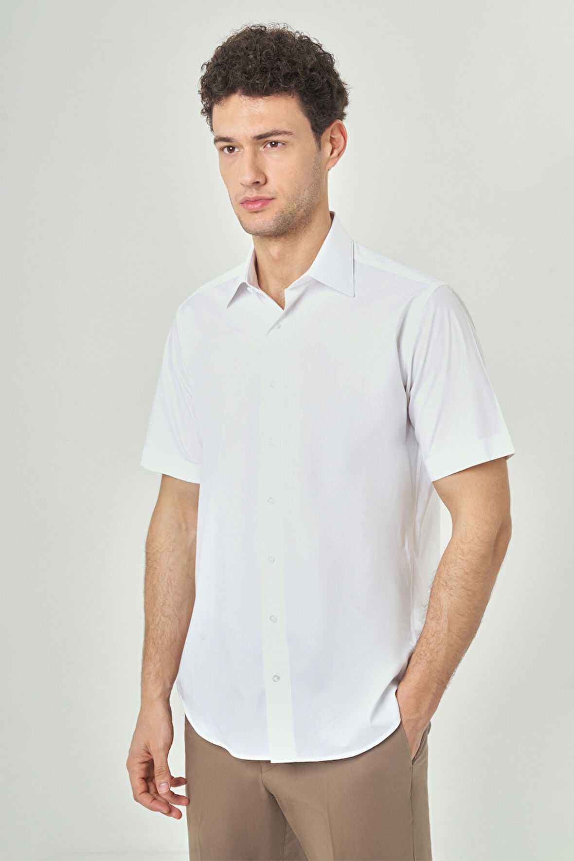 Bisse Regular Fit Uzun Kollu Spor Beyaz Erkek Gömlek GM23Y231145_D01