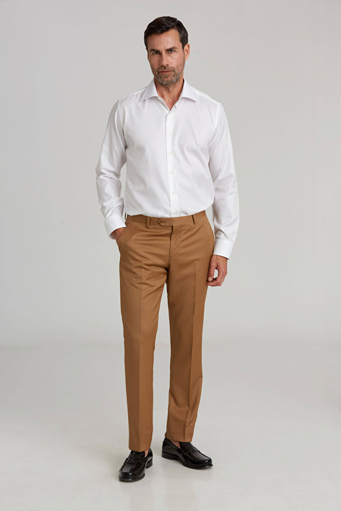 Bisse Oranj Dokuma Klasik Erkek Pantolon PPNK23YNOS001_D22