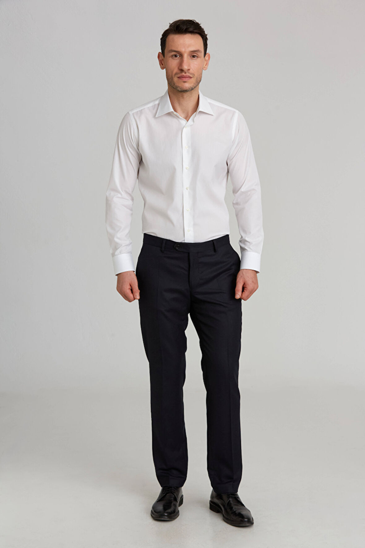 Bisse Regular Fit Düz Dokuma Flanel Lacivert Klasik Erkek Pantolon PPNK23K23201_D39