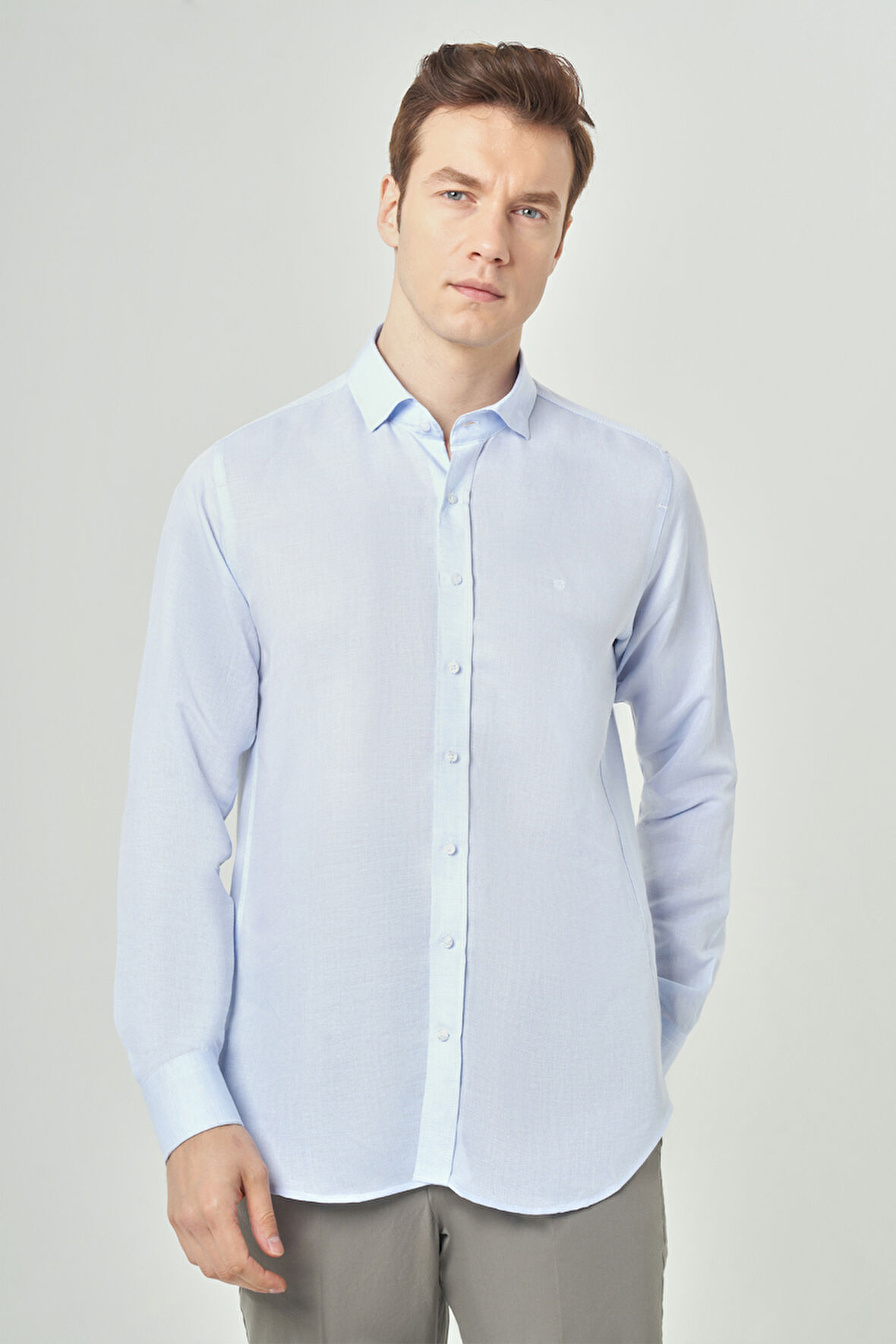 Bisse Regular Fit Uzun Kollu Mavi Spor Erkek Gömlek GM23Y231022_D35