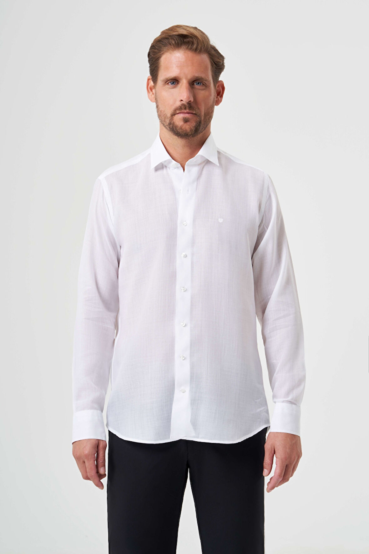 Bisse Regular Fit Beyaz Klasik Erkek Gömlek GM23Y231153_D01