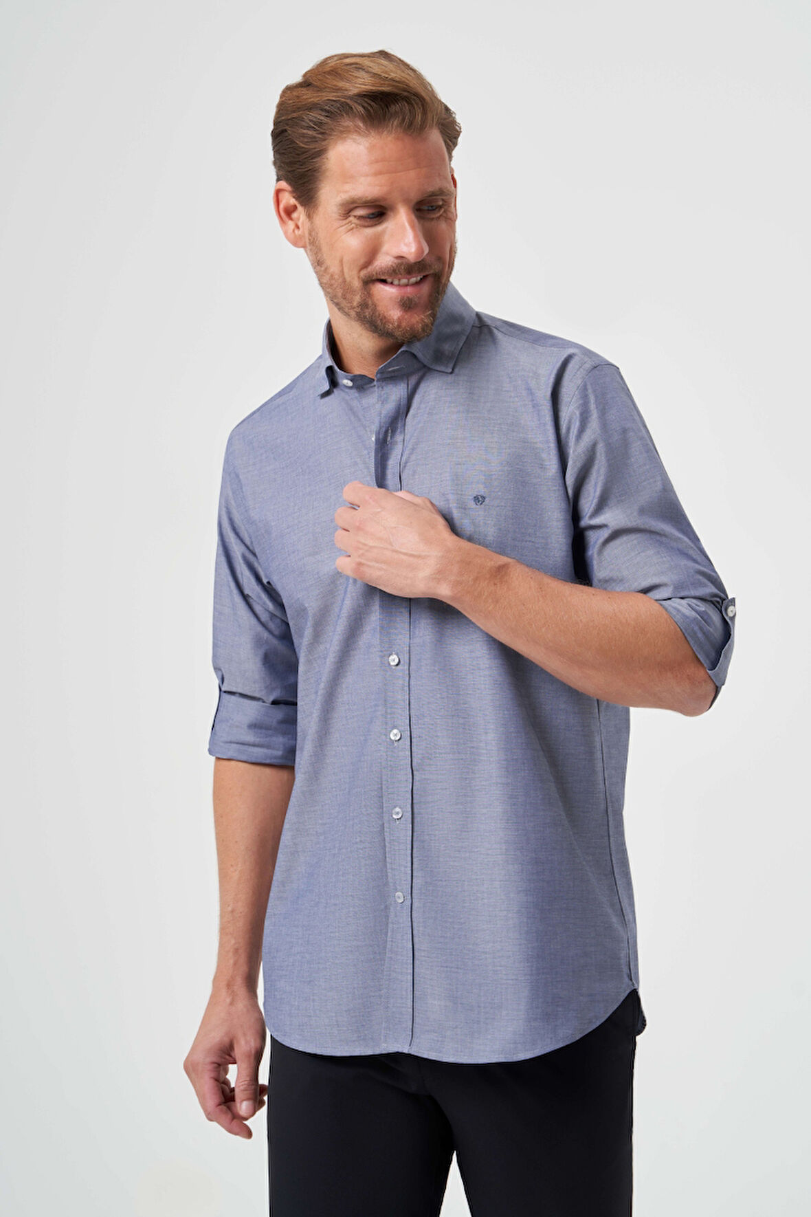 Bisse Regular Fit Kol İçi Apoletli Gri Spor Erkek Gömlek GM23K232028_D55