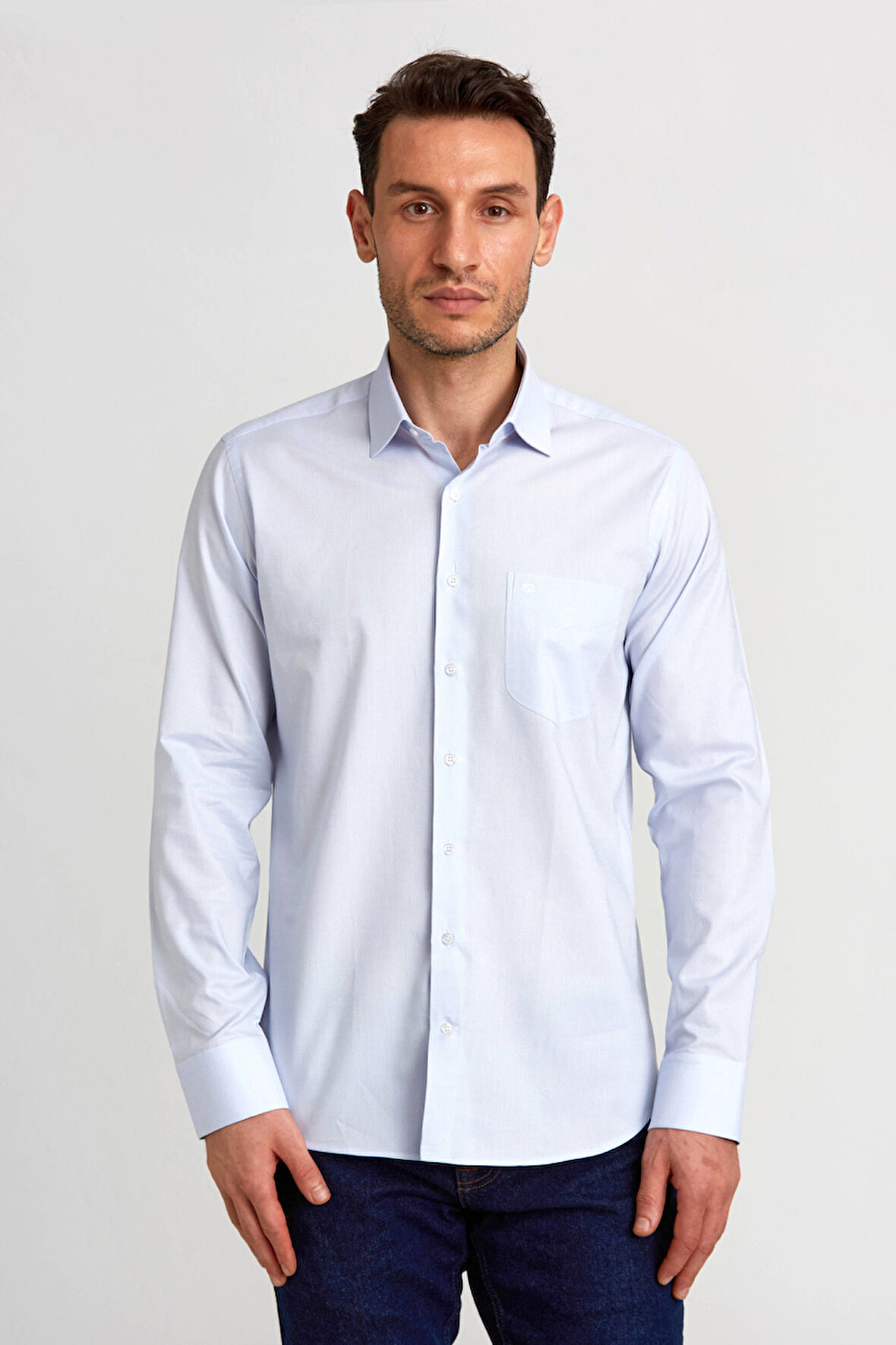 Bisse Regular Fit Klasik Gri Erkek Gömlek GM23Y231174_D55