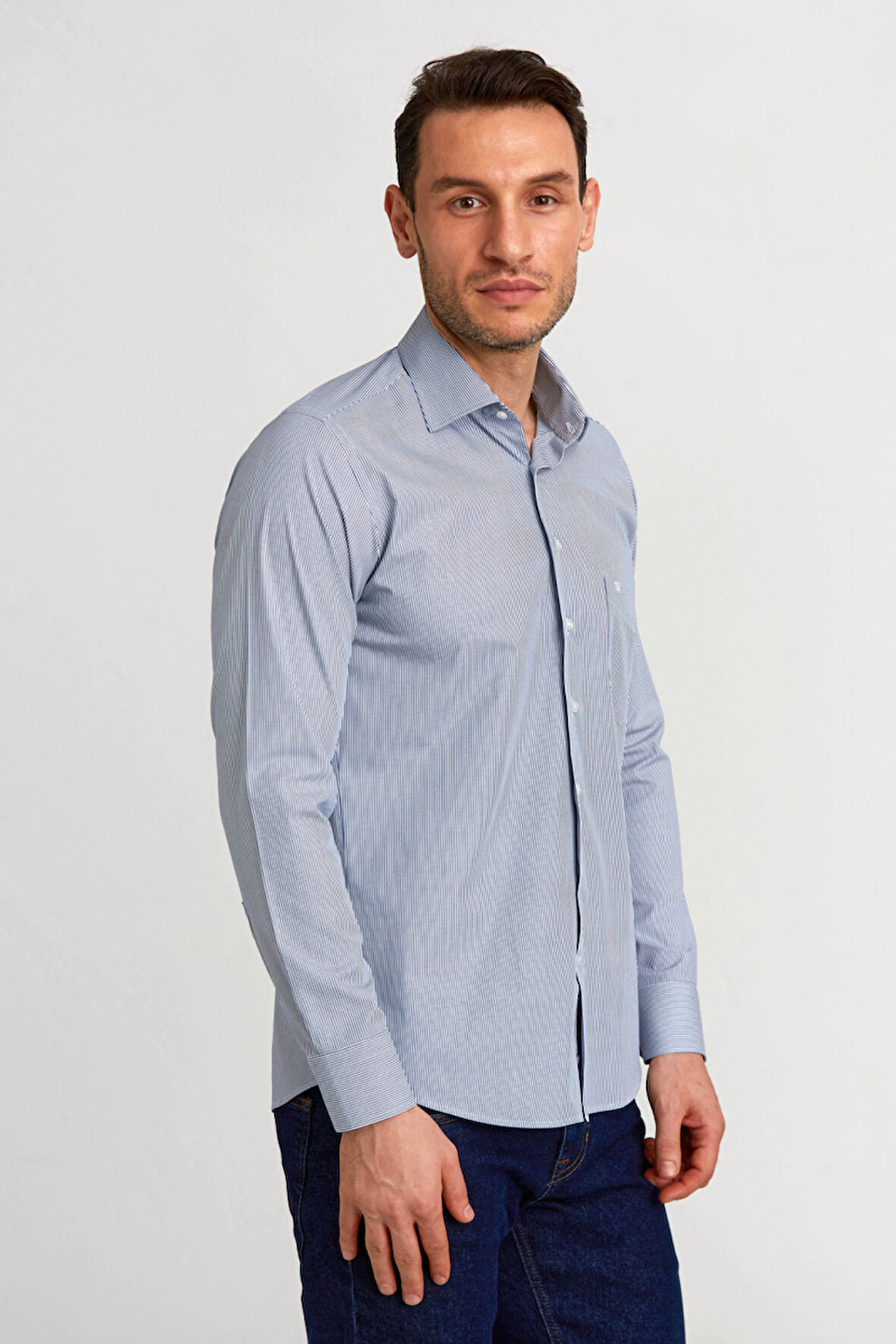 Bisse Regular Fit Lacivert Klasik Erkek Gömlek GM23K232013_D39