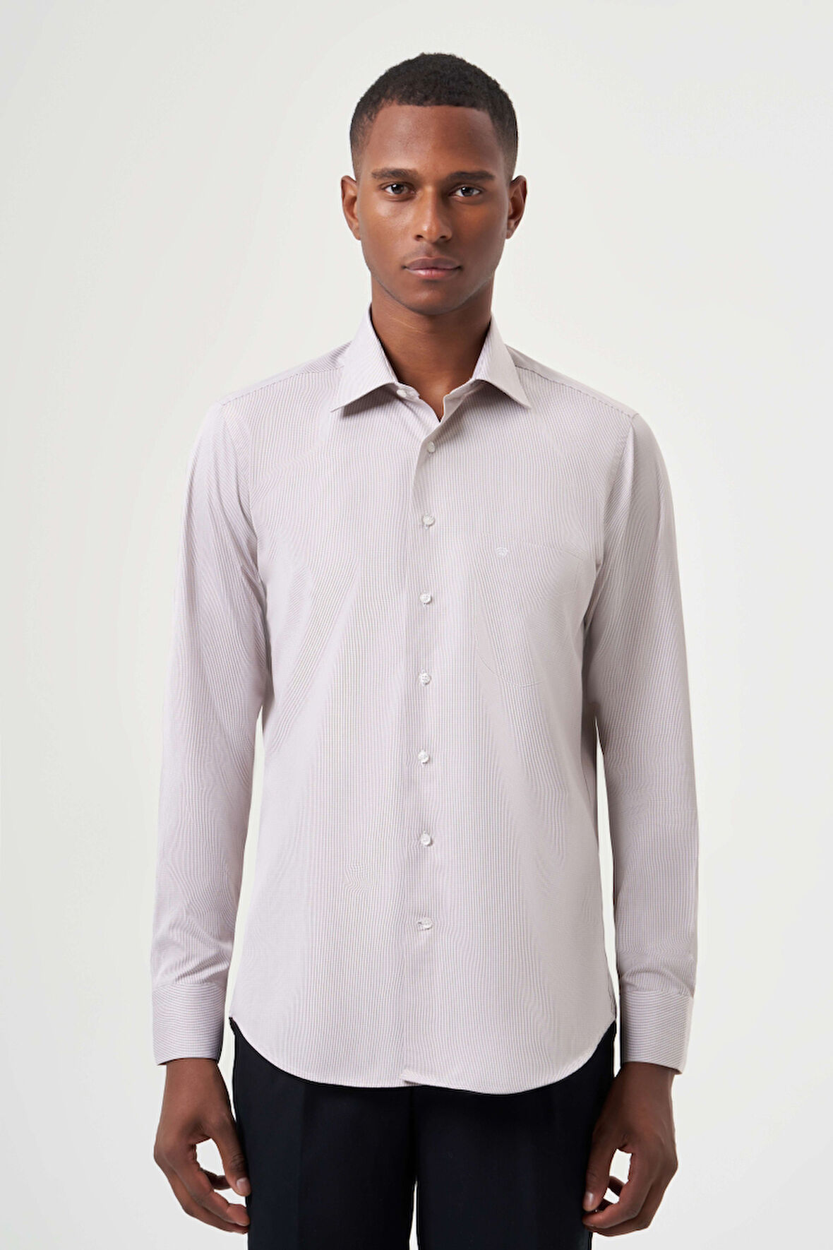 Bisse Regular Fit Kahve Klasik Erkek Gömlek GM23K232042_D11