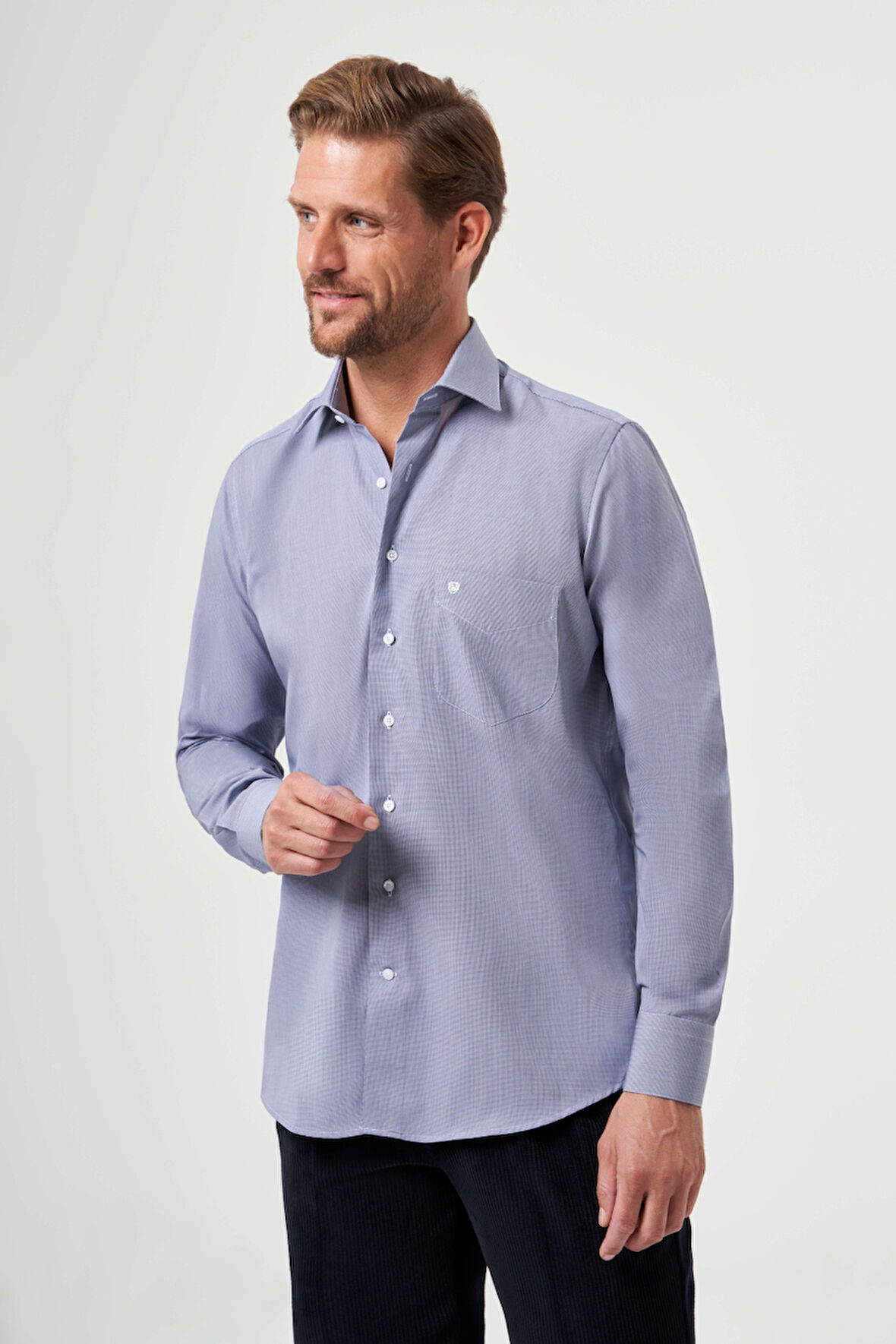 Bisse Regular Fit Lacivert Klasik Erkek Gömlek GM23K232044_D39