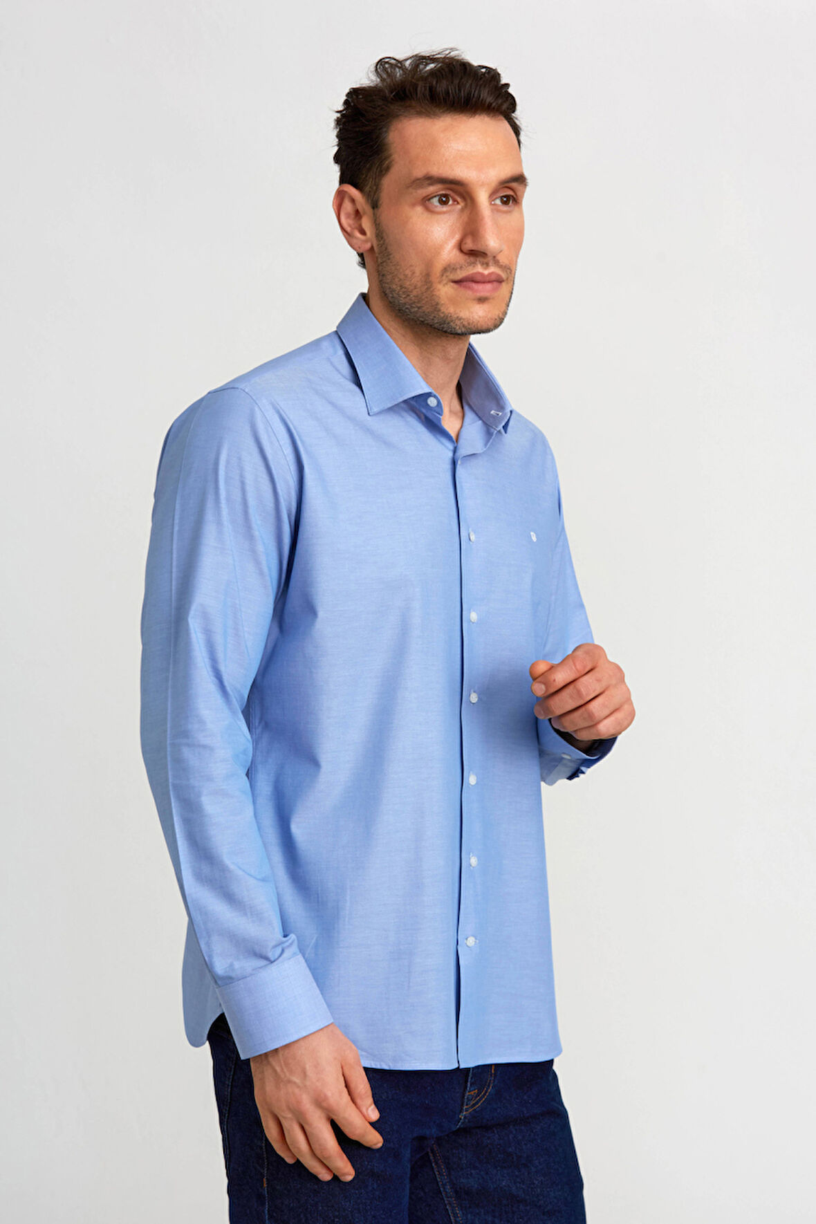 Bisse Regular Fit Mavi Klasik Erkek Gömlek GM23K232074_D35