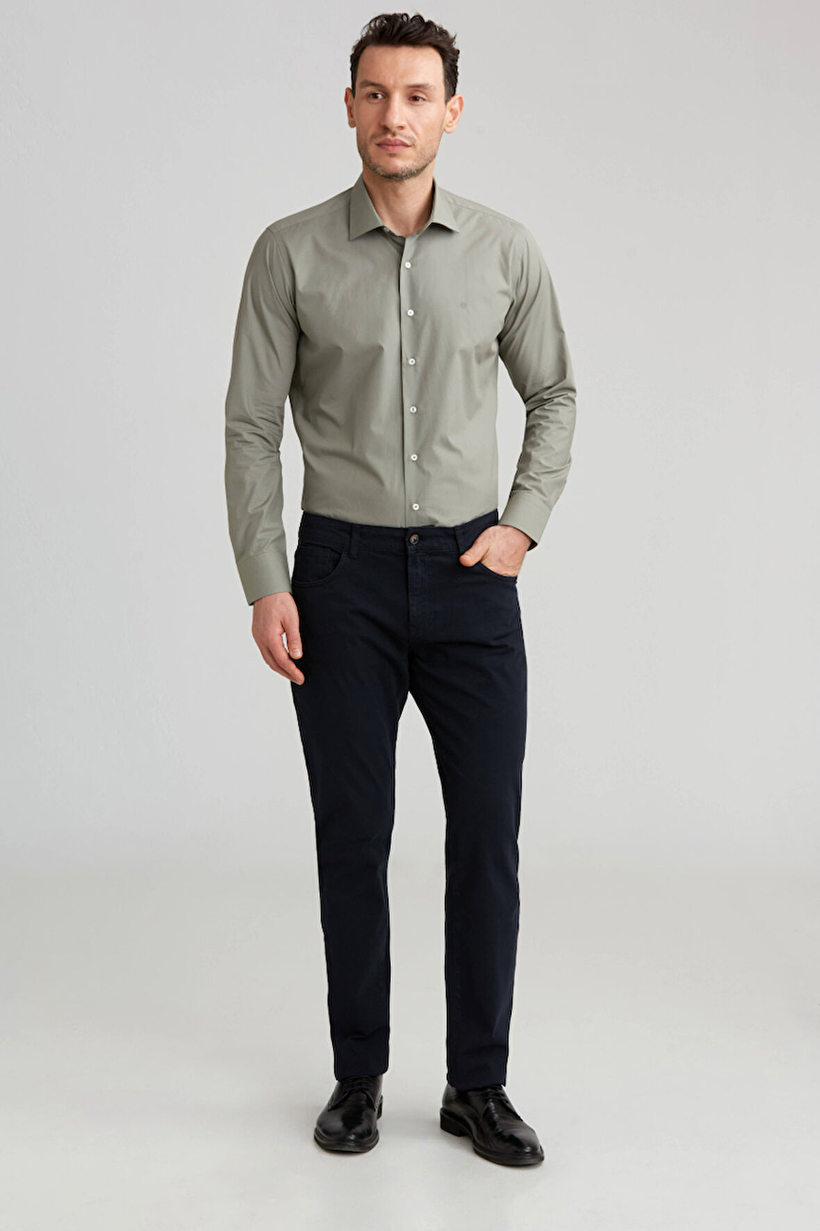 Bisse Regular Fit Lacivert Gabardin Spor Erkek Pantolon PNSGBR122300300_D39