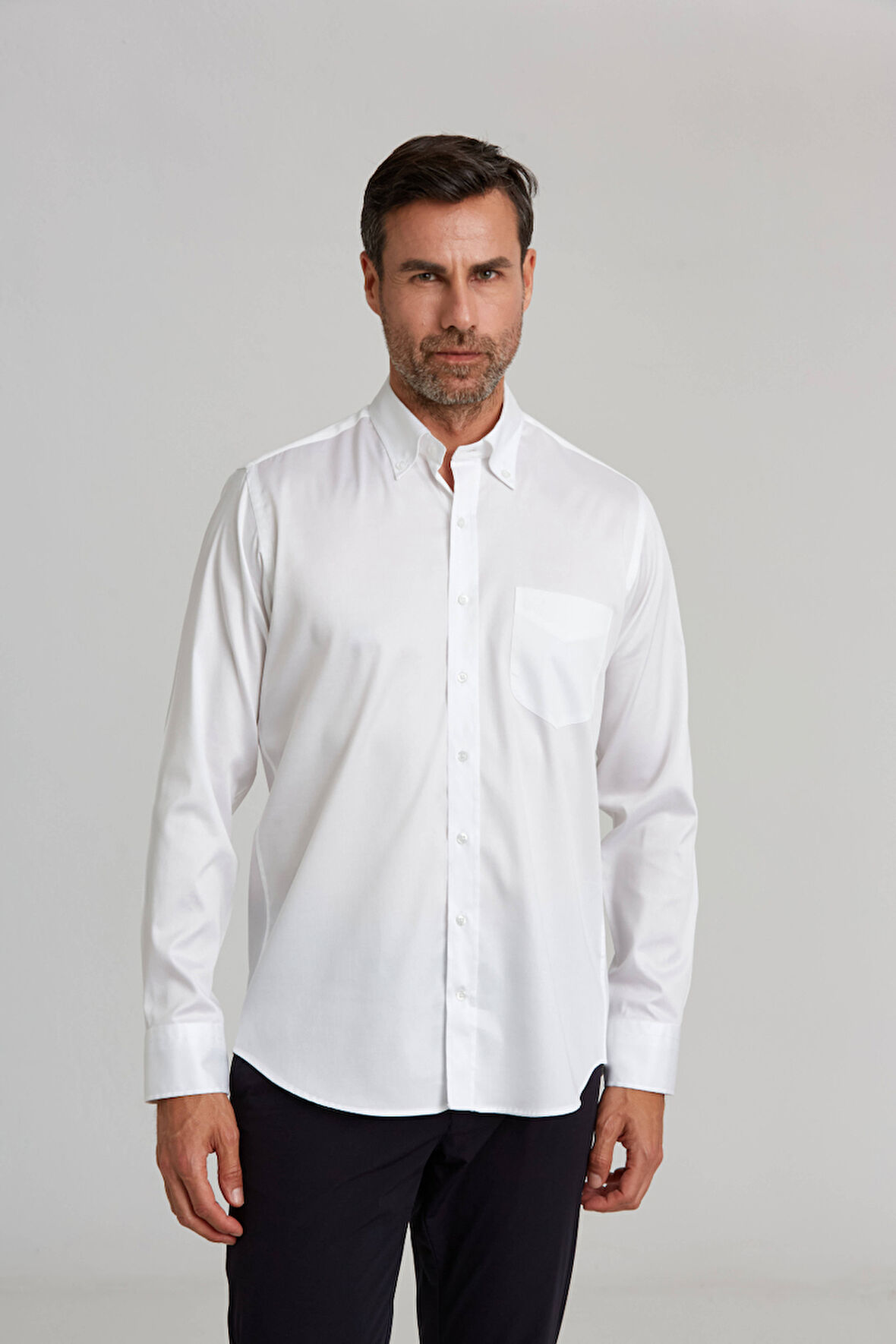 Bisse Regular Fit Beyaz Klasik Erkek Gömlek GMKLS0922300112_D01