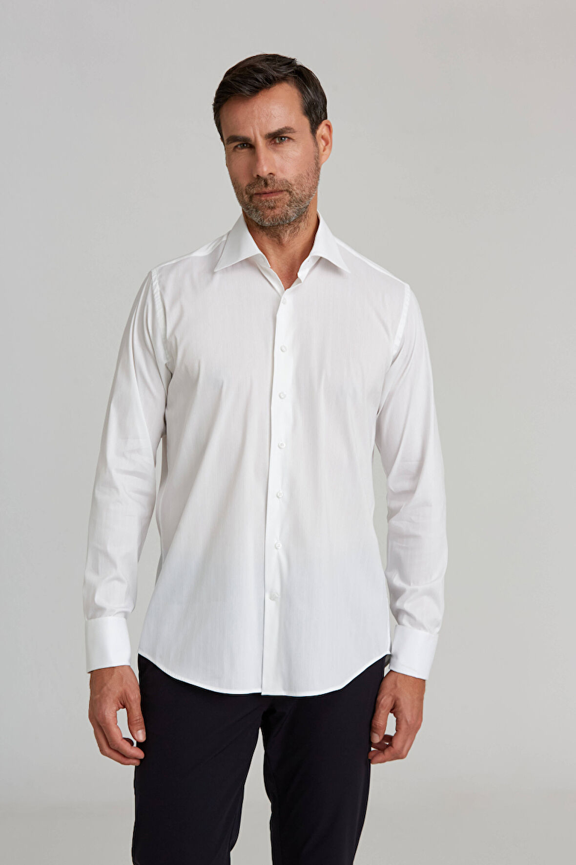 Bisse Regular Fit Beyaz Klasik Erkek Gömlek GMKLS092230020_D01