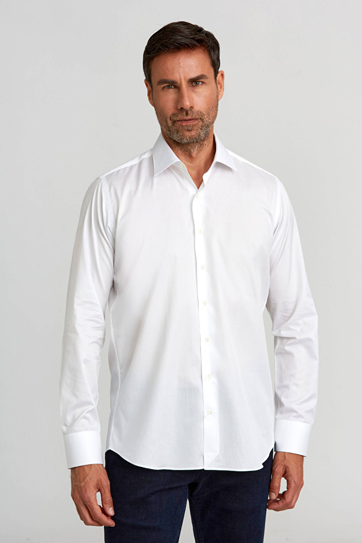 Bisse Platinium İtalyan Kumaş Regular Fit Beyaz Erkek Gömlek PLTG001_D01