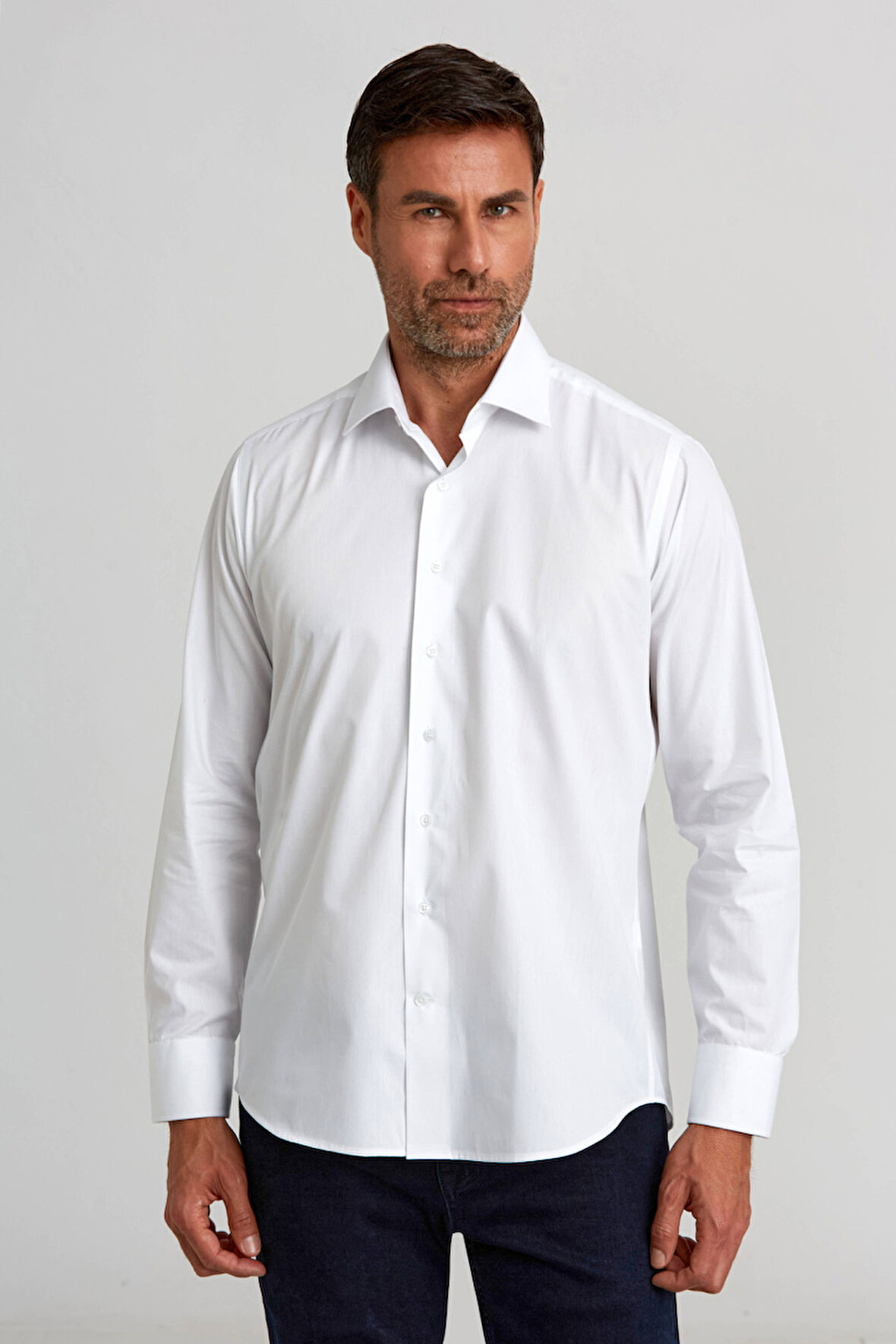 Bisse Regular Fit Pötikare Beyaz Erkek Gömlek GM23K232095_D01