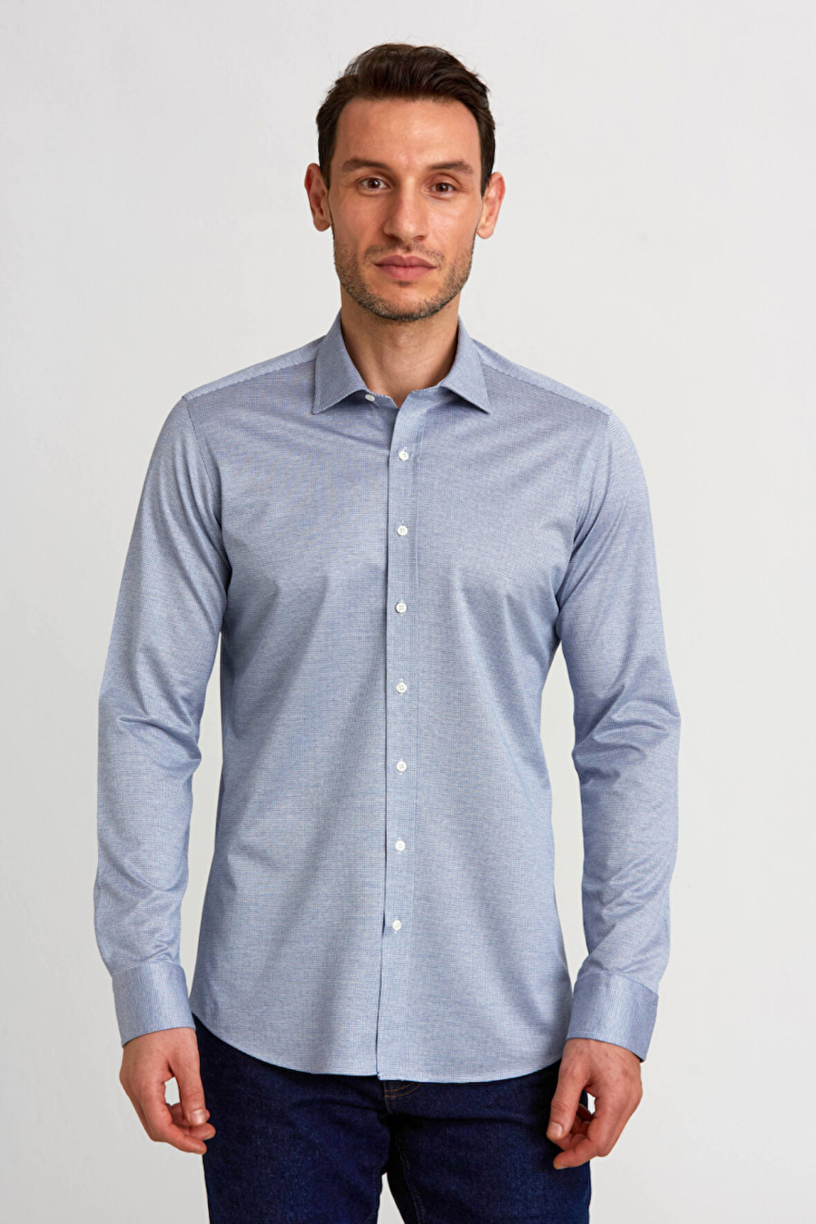 Bisse Platinium Regular Fit Mavi Erkek Gömlek PLTG017_D39