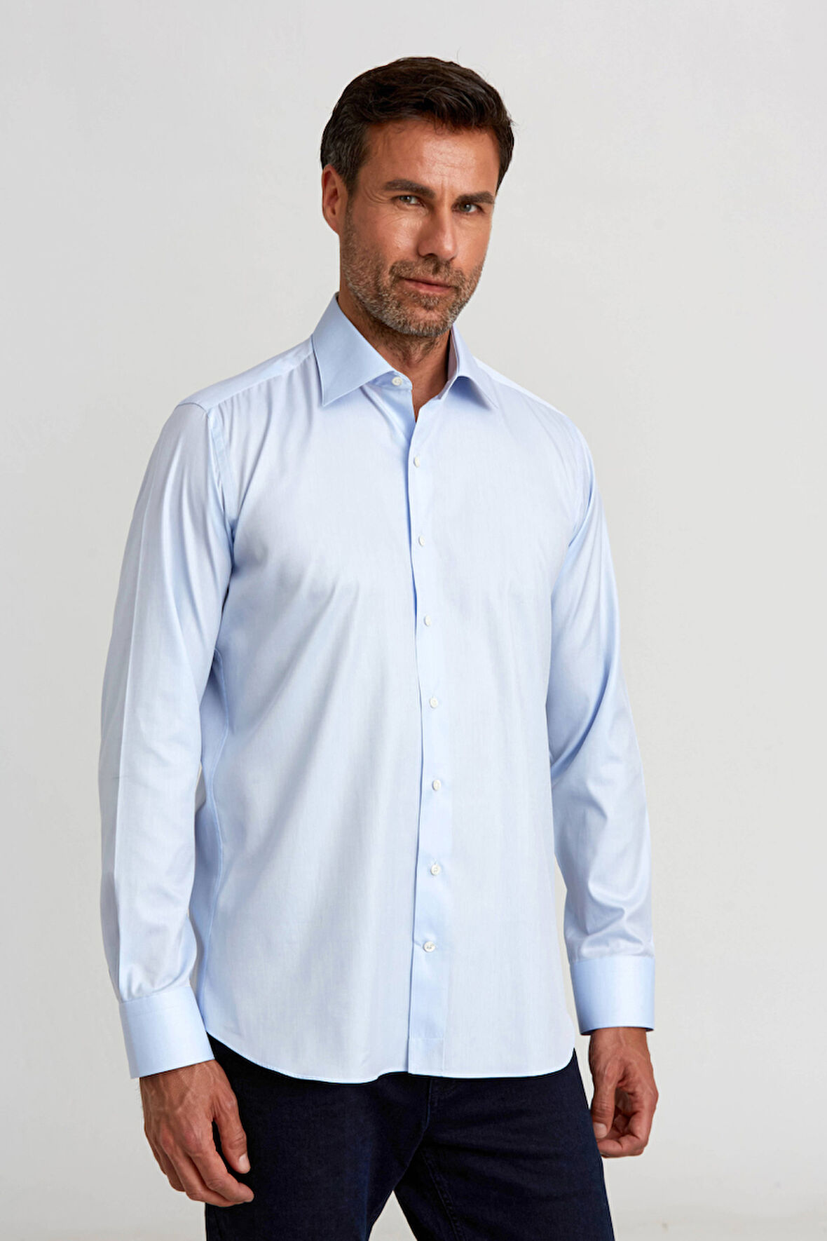 Bisse Platinium İtalyan Kumaş Regular Fit Mavi Erkek Gömlek PLTG005_D35