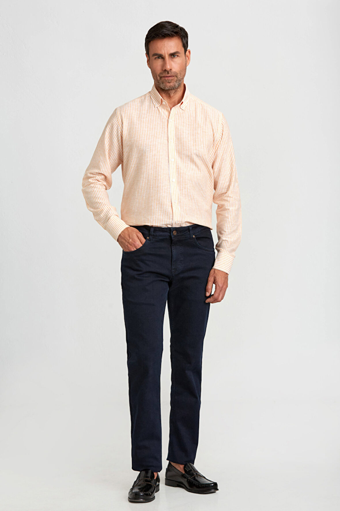 Bisse 5 Cepli Koyu Lacivert Denim Erkek Pantolon PNJ24Y24108_D40