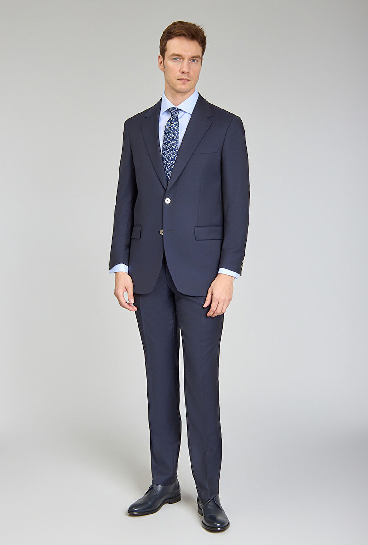 Bisse Erkek 6 Drop Mono Yaka Çift Yırtmaçlı Takım Elbise Lacivert PTK24YNOS001_D39