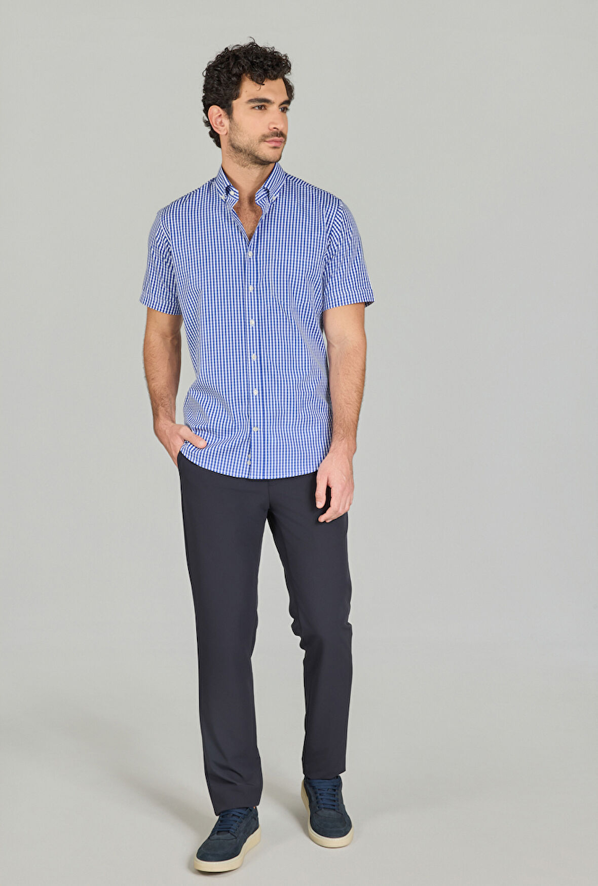 Bisse KISA KOL PAL BDK YAKA T.CEP GÖMLEK Lacivert GMCZG250092_E39