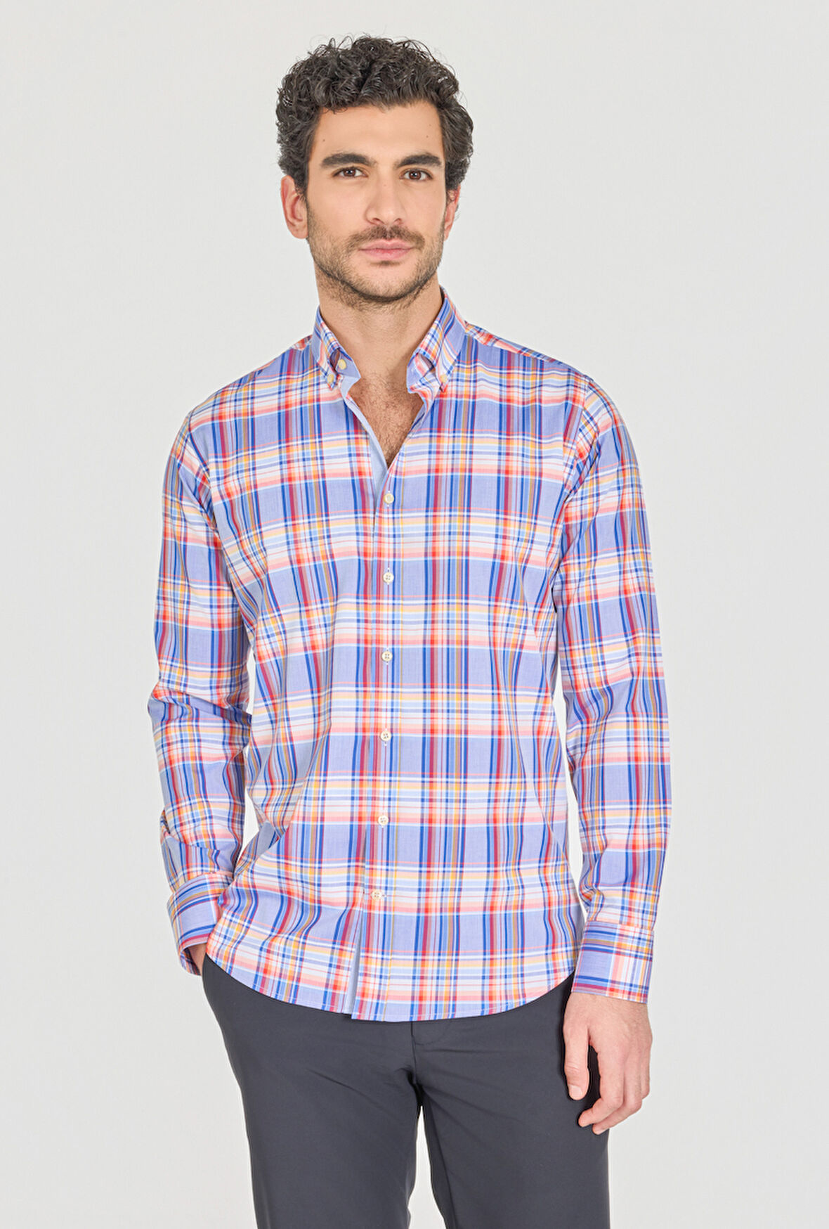 Bisse UZUN KOL PAŞA YAKA CEPSİZ GÖMLEK Mavi GMCZG250015_D35