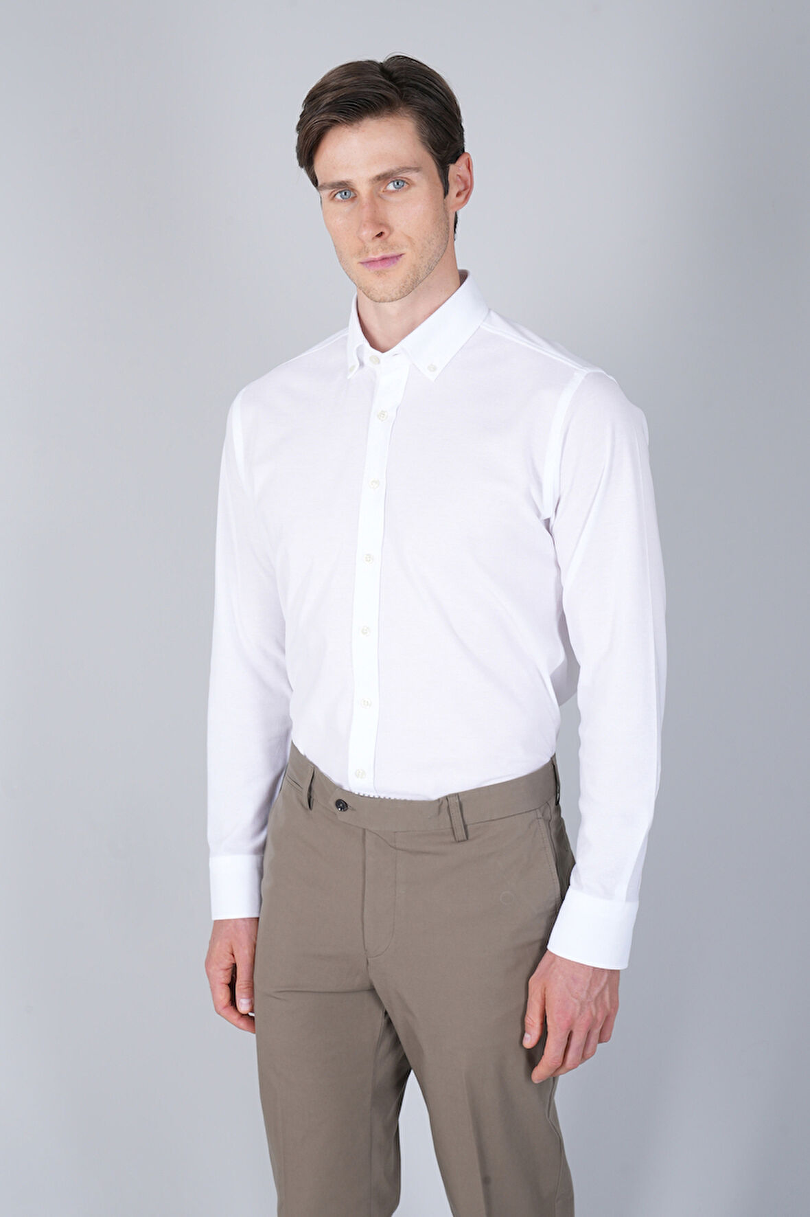 Bisse UZUN KOL PAŞA YAKA ÖRME CEPSİZ Beyaz GMORM250001_D01