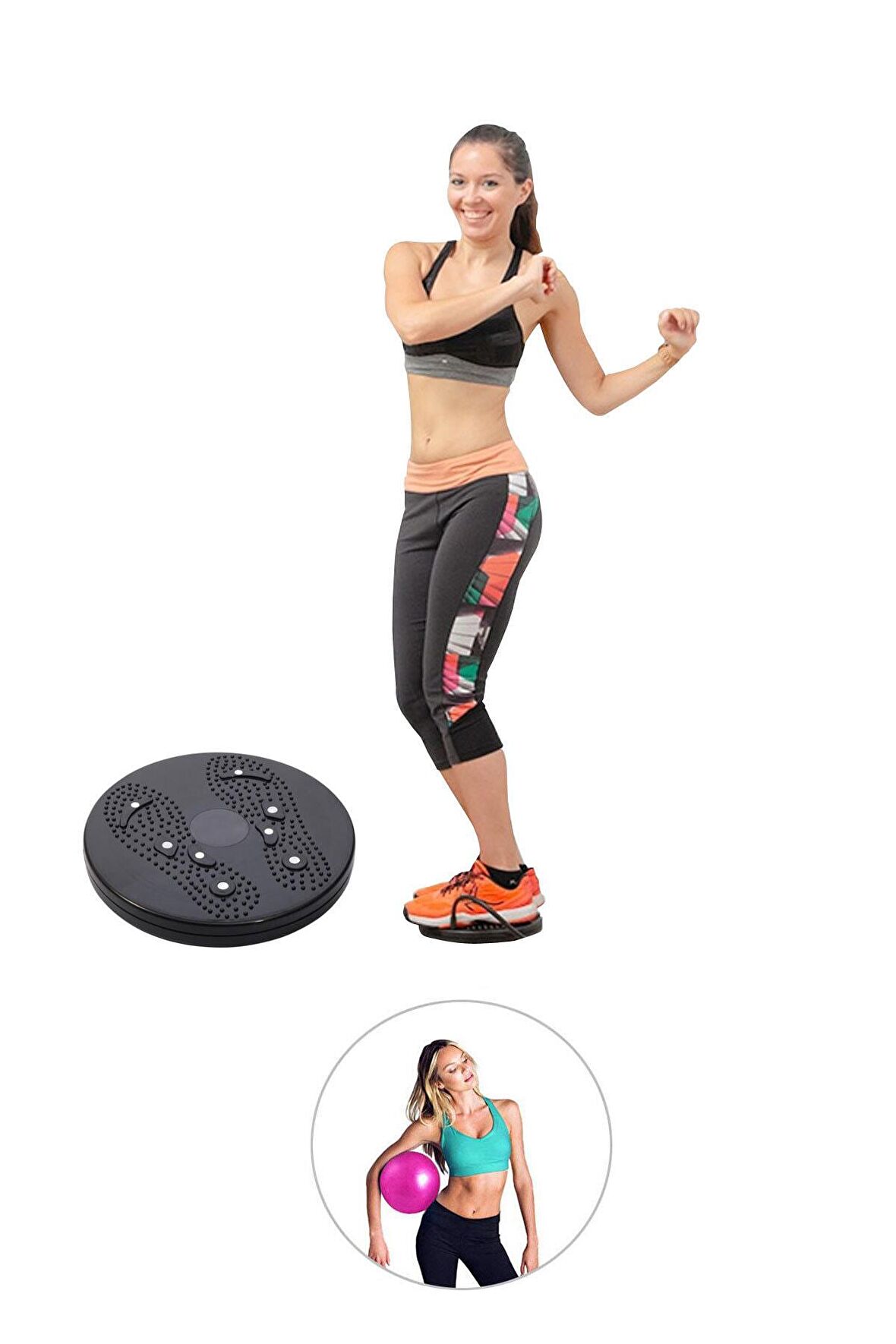 Spor Byfit Bel Inceltici Twister + Pilates Denge Topu - 2'li Set