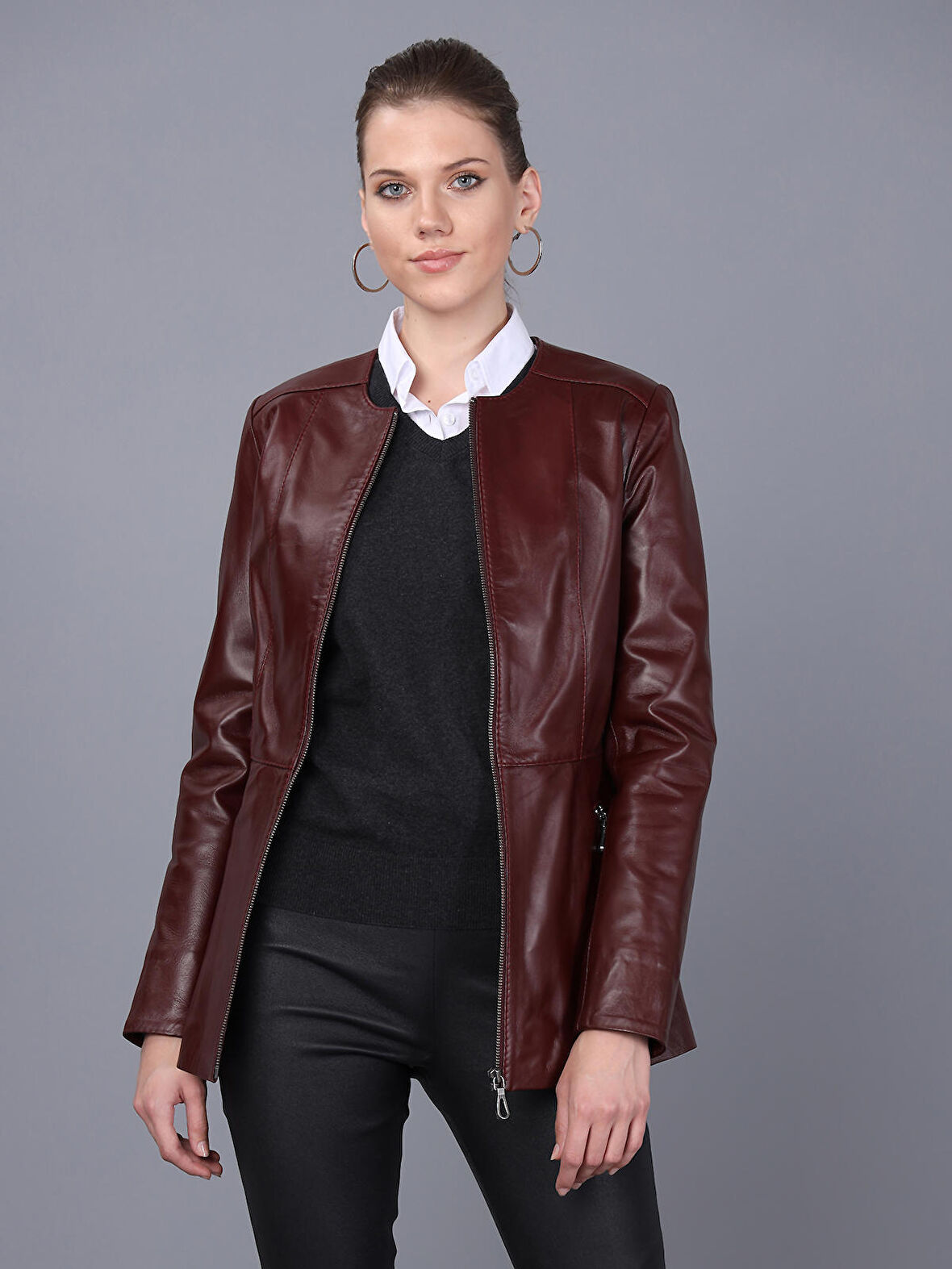 Basics&More Kadın Deri Ceket BM03