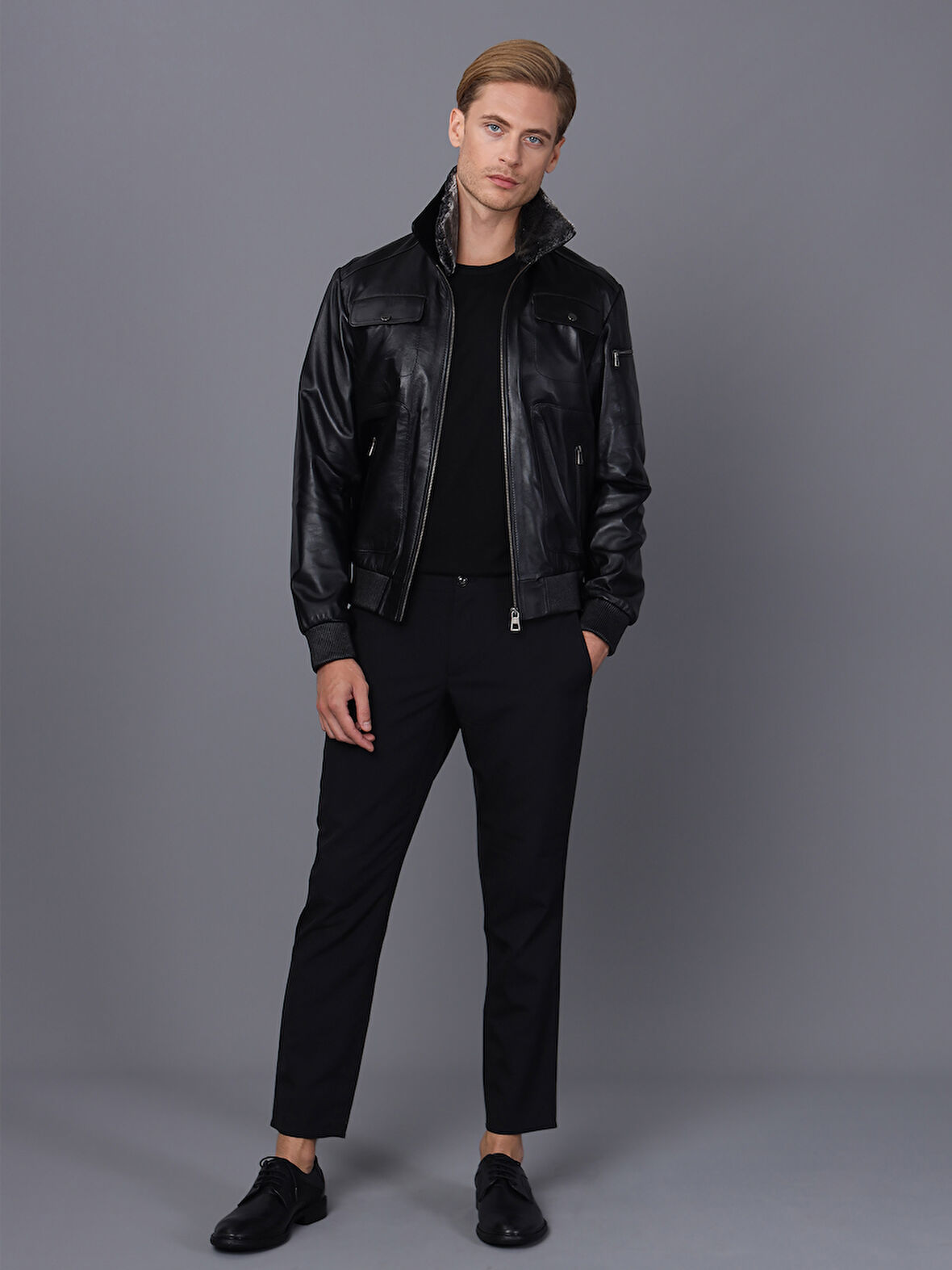 Basics&More Erkek Deri Ceket ES511