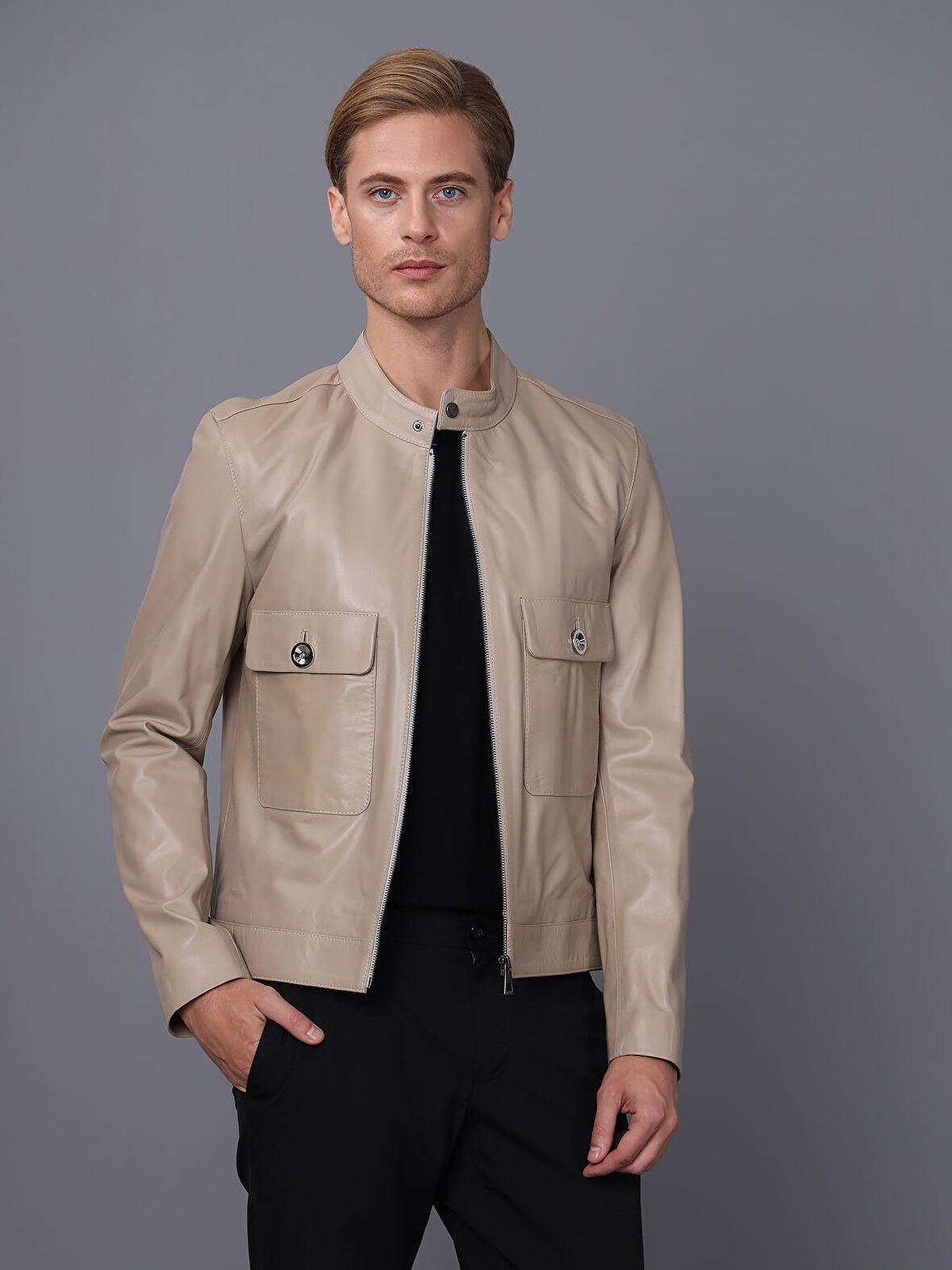 Basics&More Erkek Deri Ceket E1021
