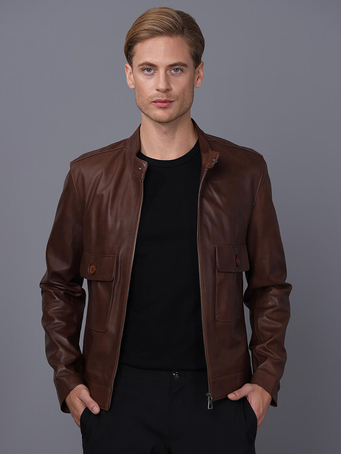 Basics&More Erkek Deri Ceket E1021