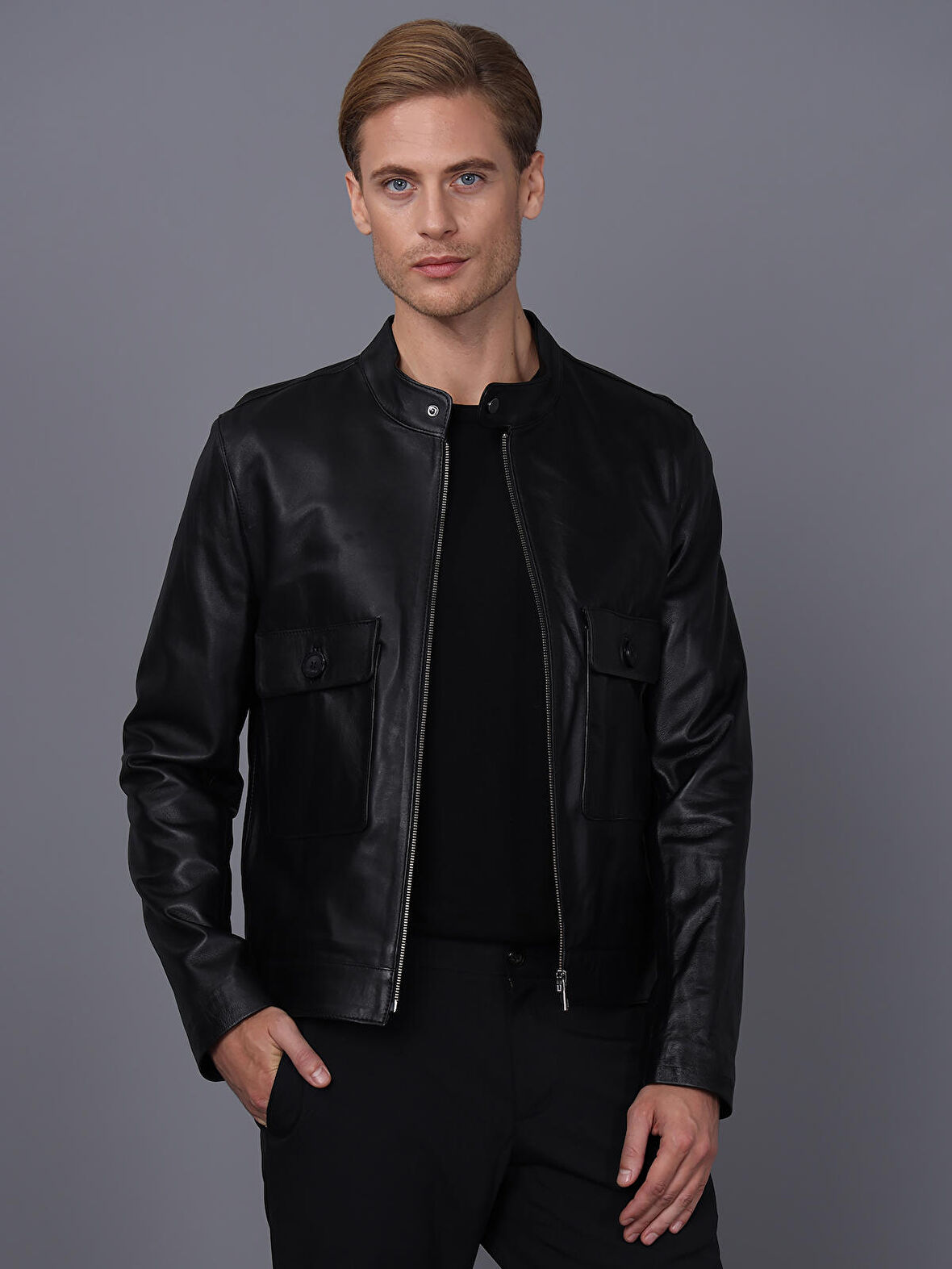 Basics&More Erkek Deri Ceket E1021