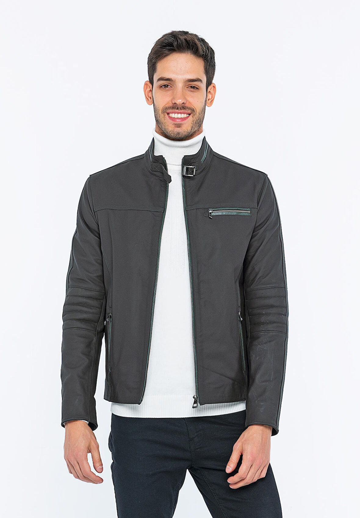 Basics&More Erkek Deri Ceket E/47
