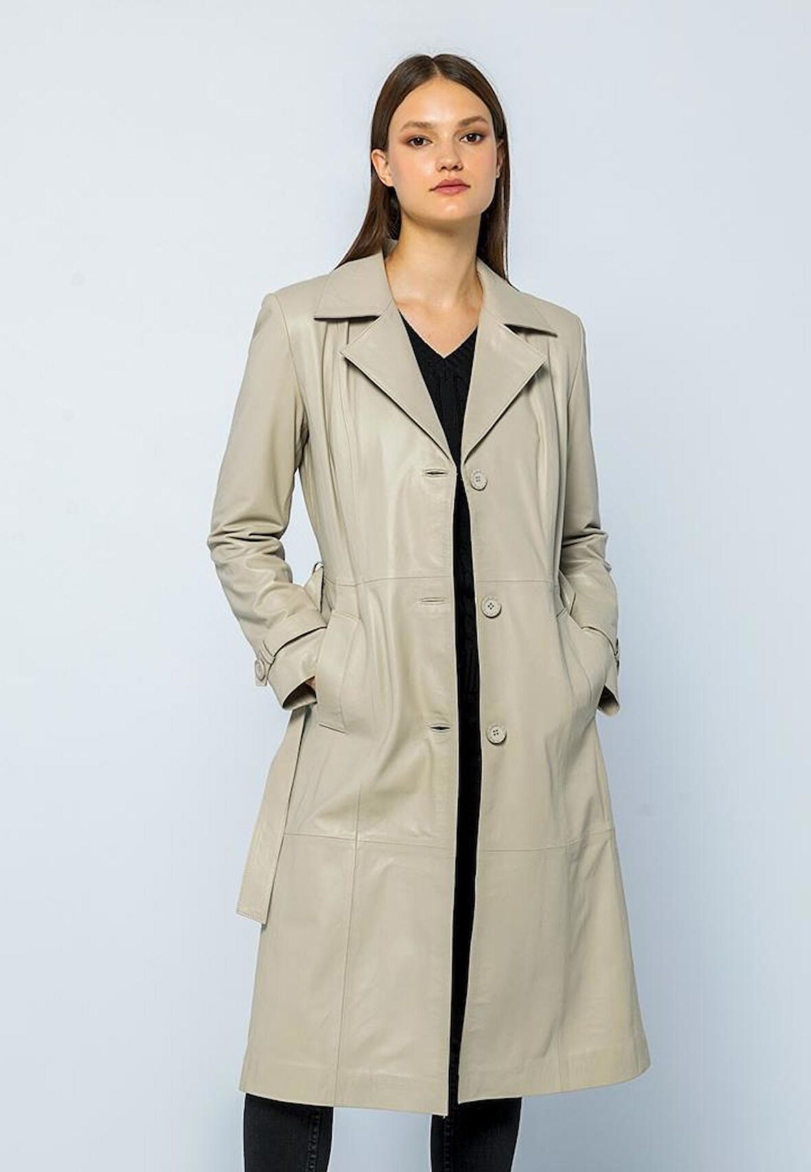 Basics&More Kadın Trenc Deri Ceket Brenda