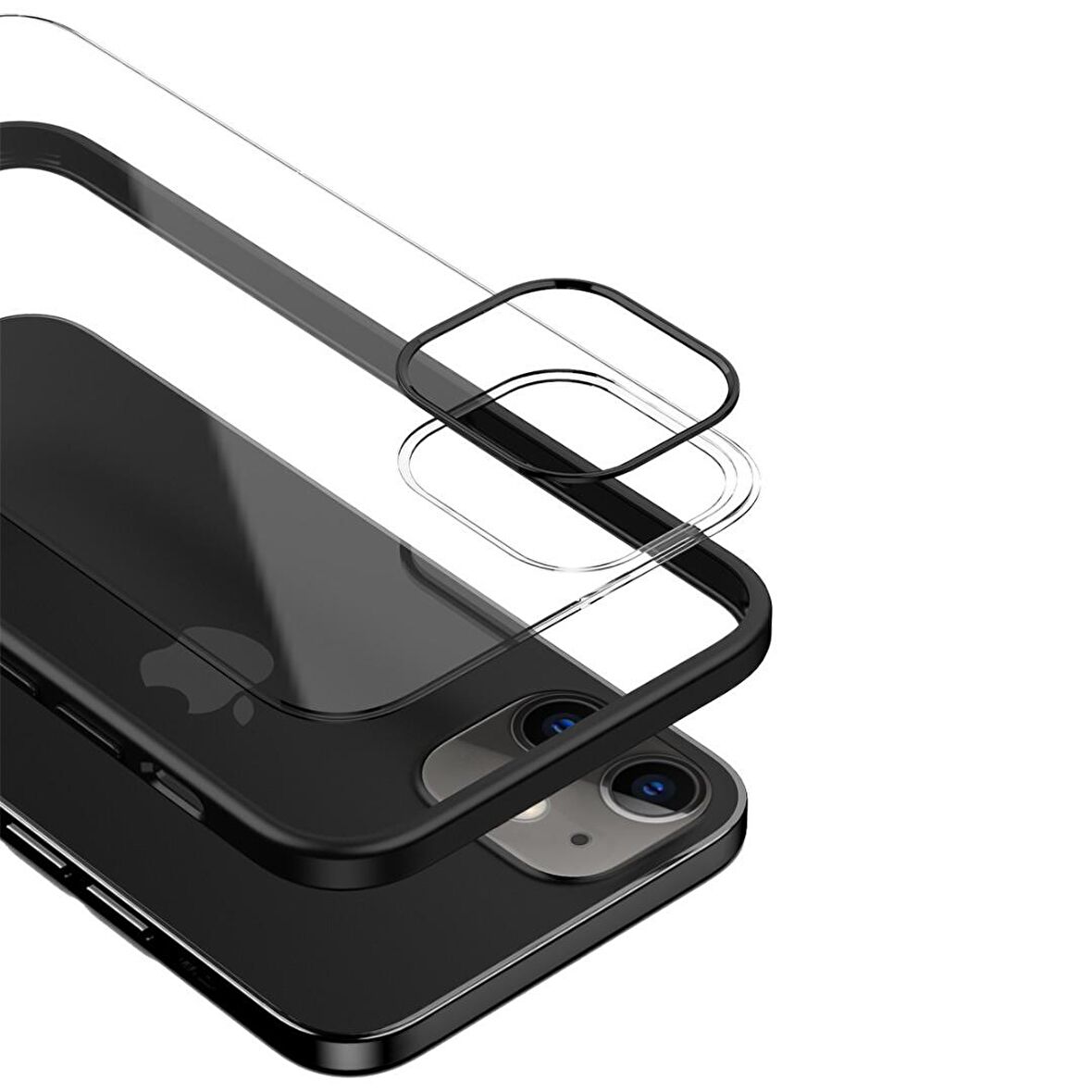 BİKAPAK ELIT SHINE IPHONE 12 MİNİ FULL SİYAH KAPAK