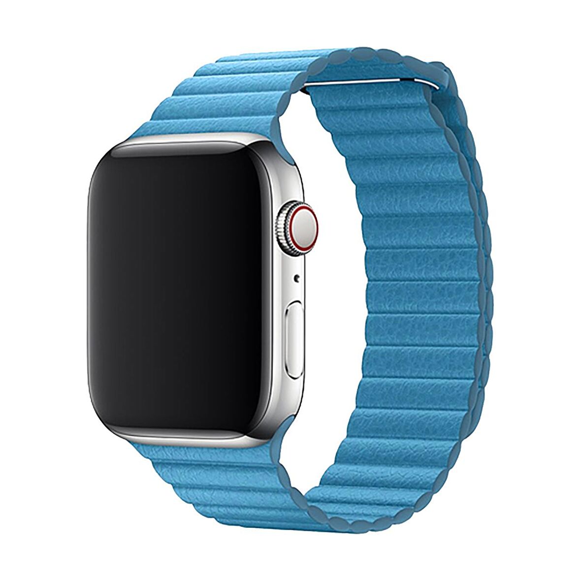 E2M Apple Watch Uyumlu 42-44MM KRD-06 DERI BÜKME MAVİ KORDON 