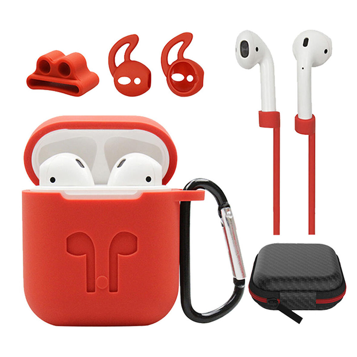 E2M AIRPODS KULAKLIK KILIF SETİ KIRMIZI