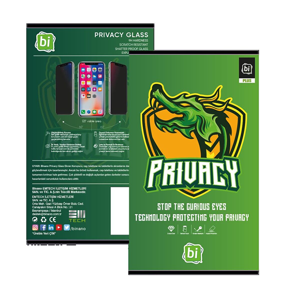 BİNANO PRIVACY PLUS IPHONE 12 MINI EKRAN KORUYUCU