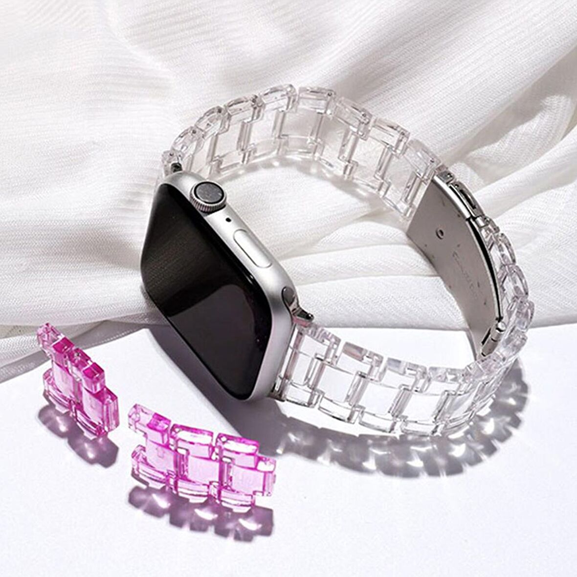 E2M Apple Watch Uyumlu 38-40mm KRD-22 Candy Yavruağzı Kor 