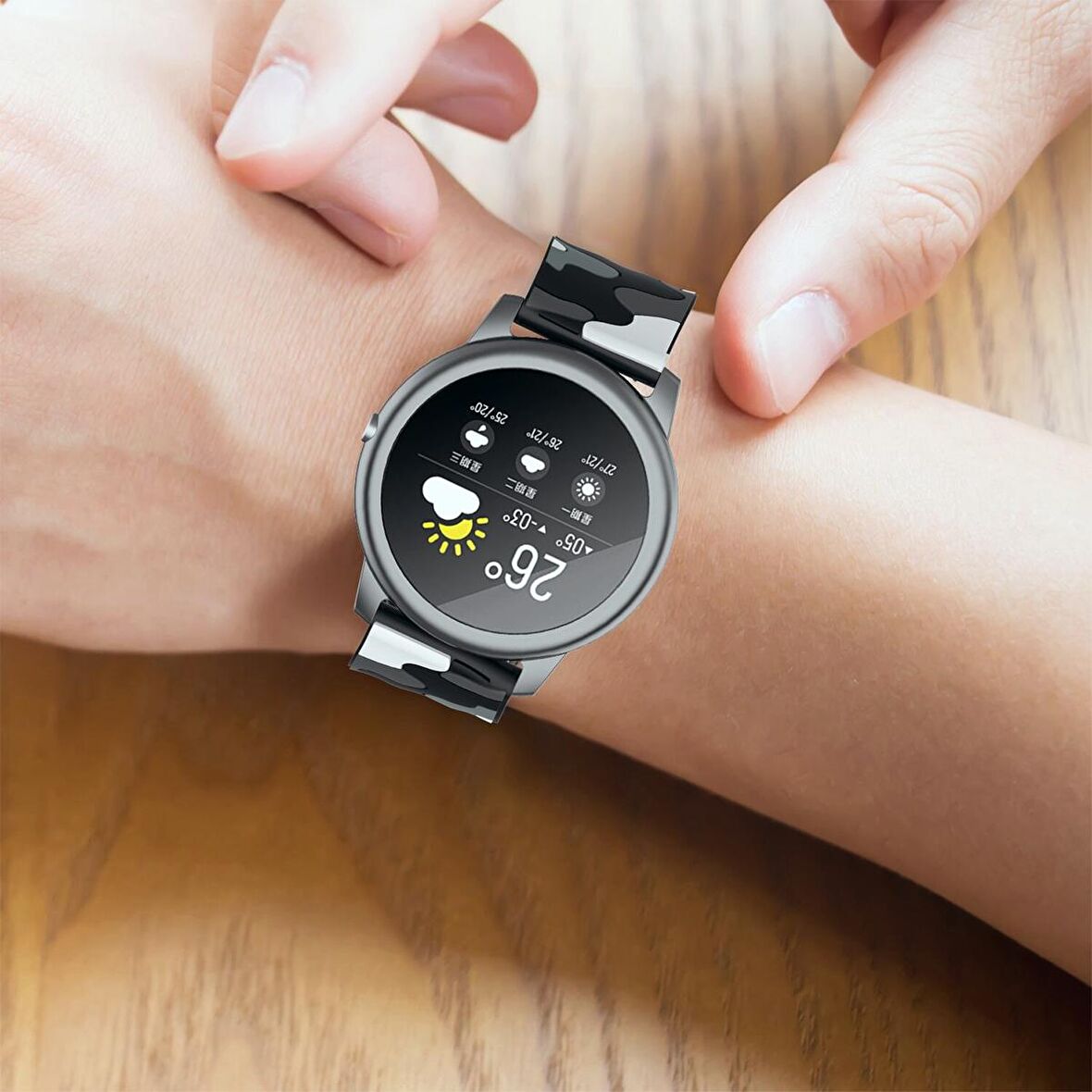 E2M Samsung Watch 20mm KRD-24 Kamuflaj Açık Kahve 