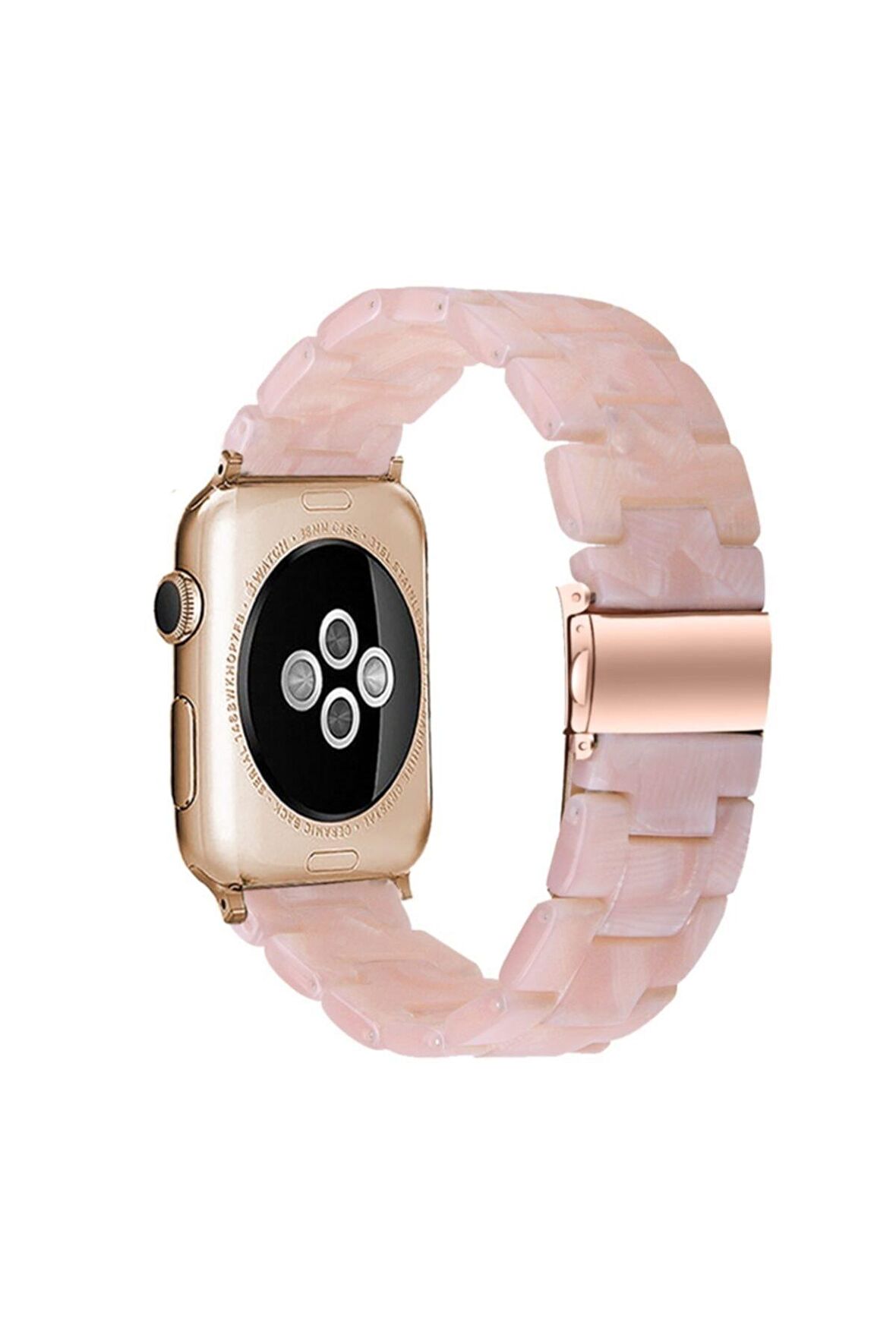 E2m Apple Watch Uyumlu 42-44mm Krd-25 Resin Şeker Pembe Kordon 